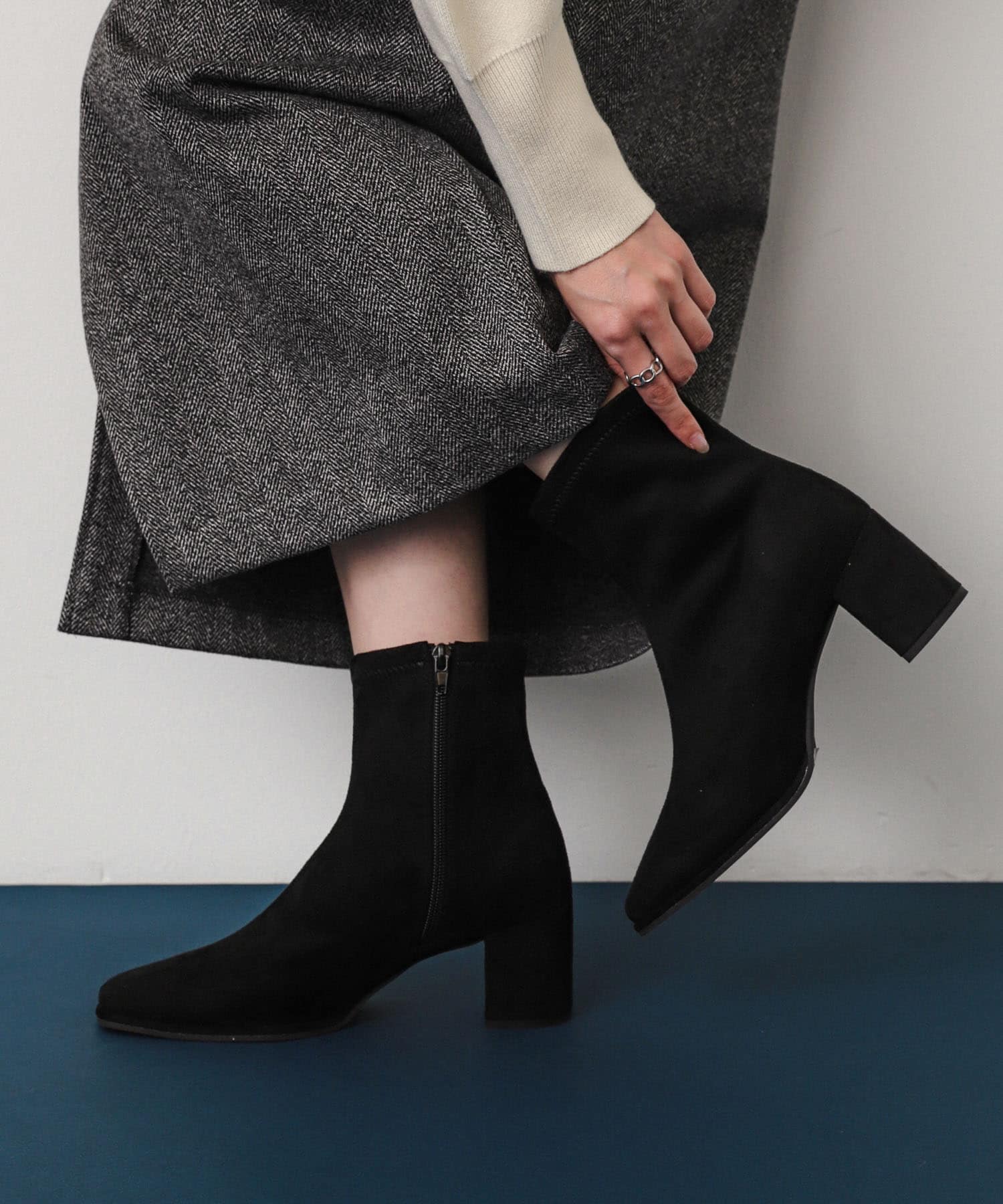 『消臭』スクエアトウセンターシームストレッチブーツ