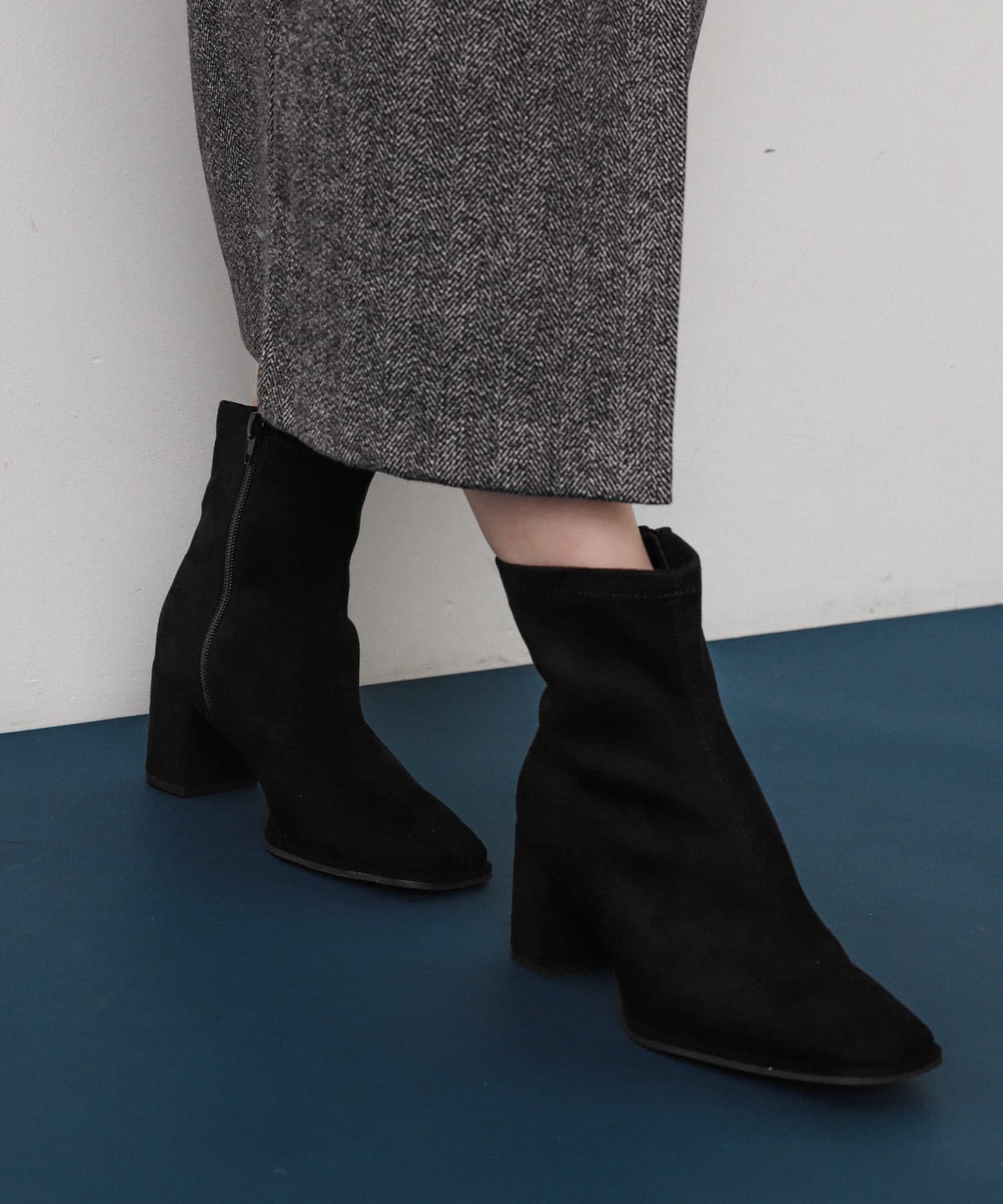 『消臭』スクエアトウセンターシームストレッチブーツ SUEDE S