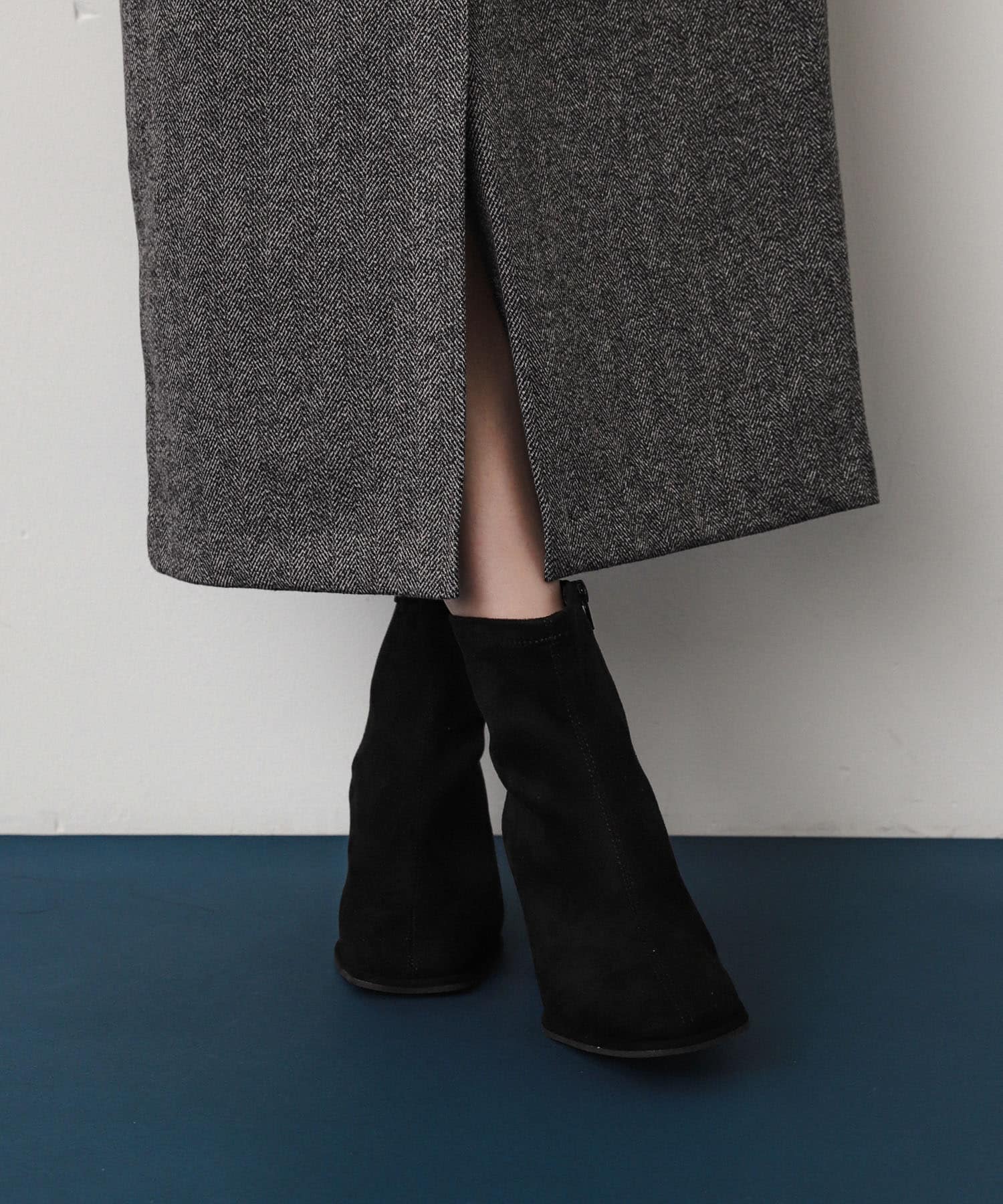 『消臭』スクエアトウセンターシームストレッチブーツ SUEDE S