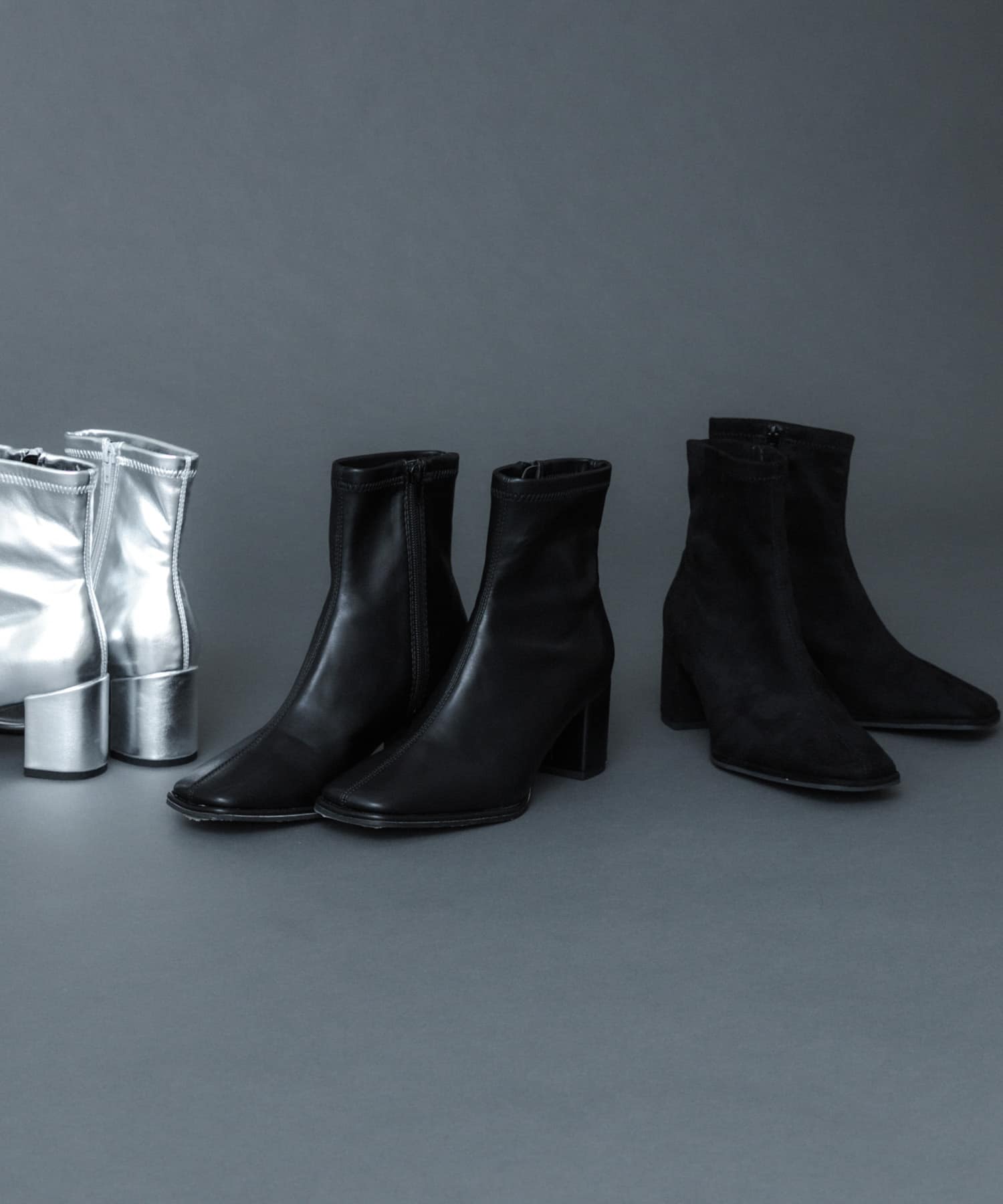 『消臭』スクエアトウセンターシームストレッチブーツ SUEDE S