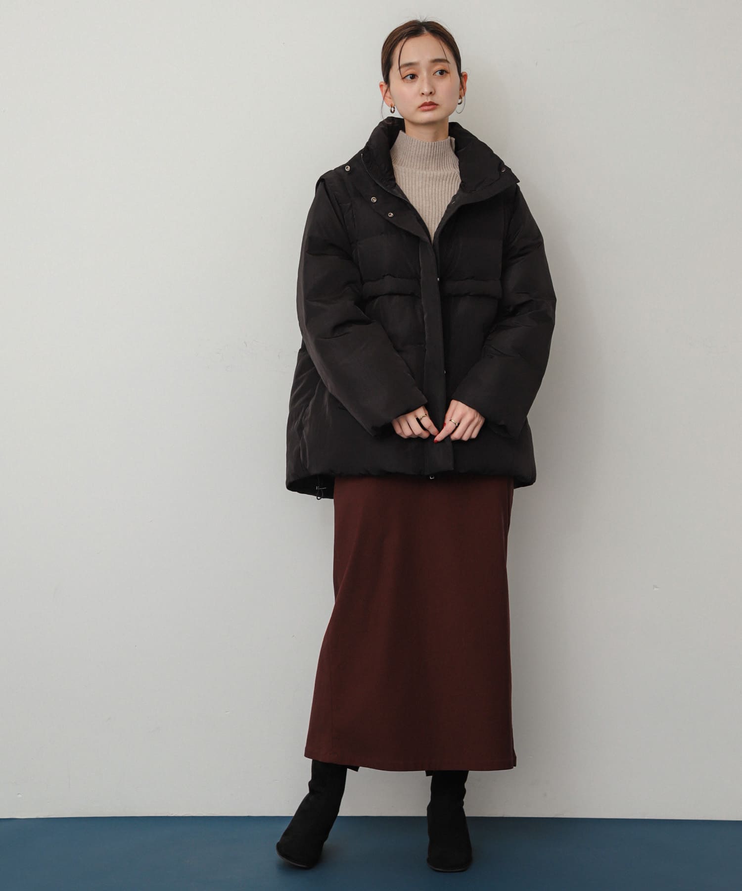 『消臭』スクエアトウセンターシームストレッチブーツ SUEDE S