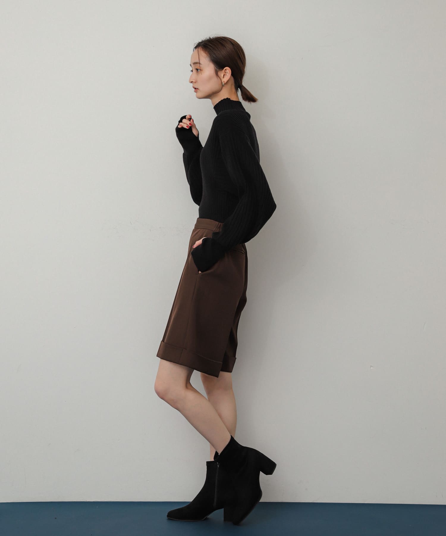 『消臭』スクエアトウセンターシームストレッチブーツ SUEDE S