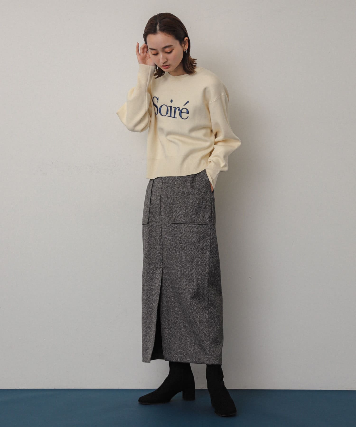 『消臭』スクエアトウセンターシームストレッチブーツ SUEDE M