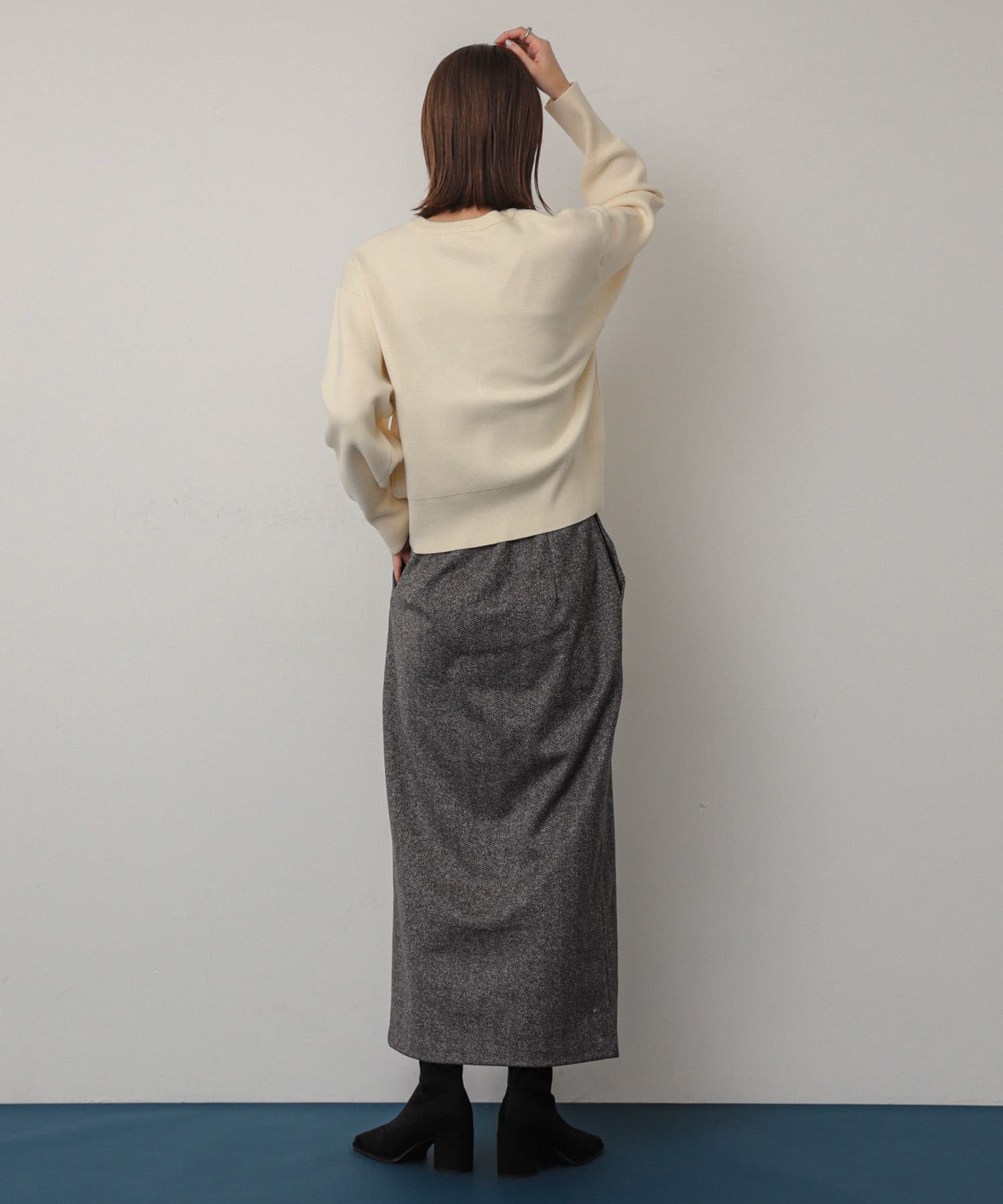 『消臭』スクエアトウセンターシームストレッチブーツ SUEDE M