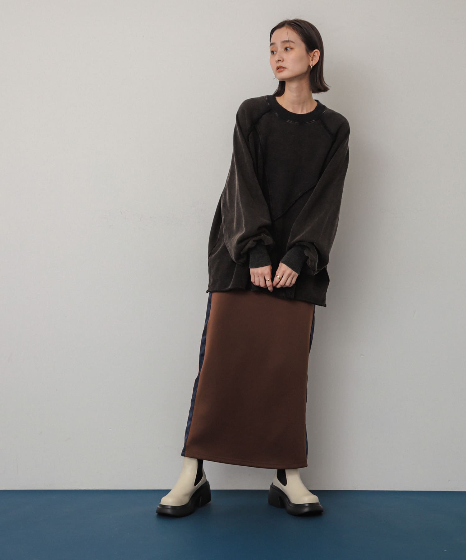 『消臭』サイドゴアボリュームソールブーツ IVORY L