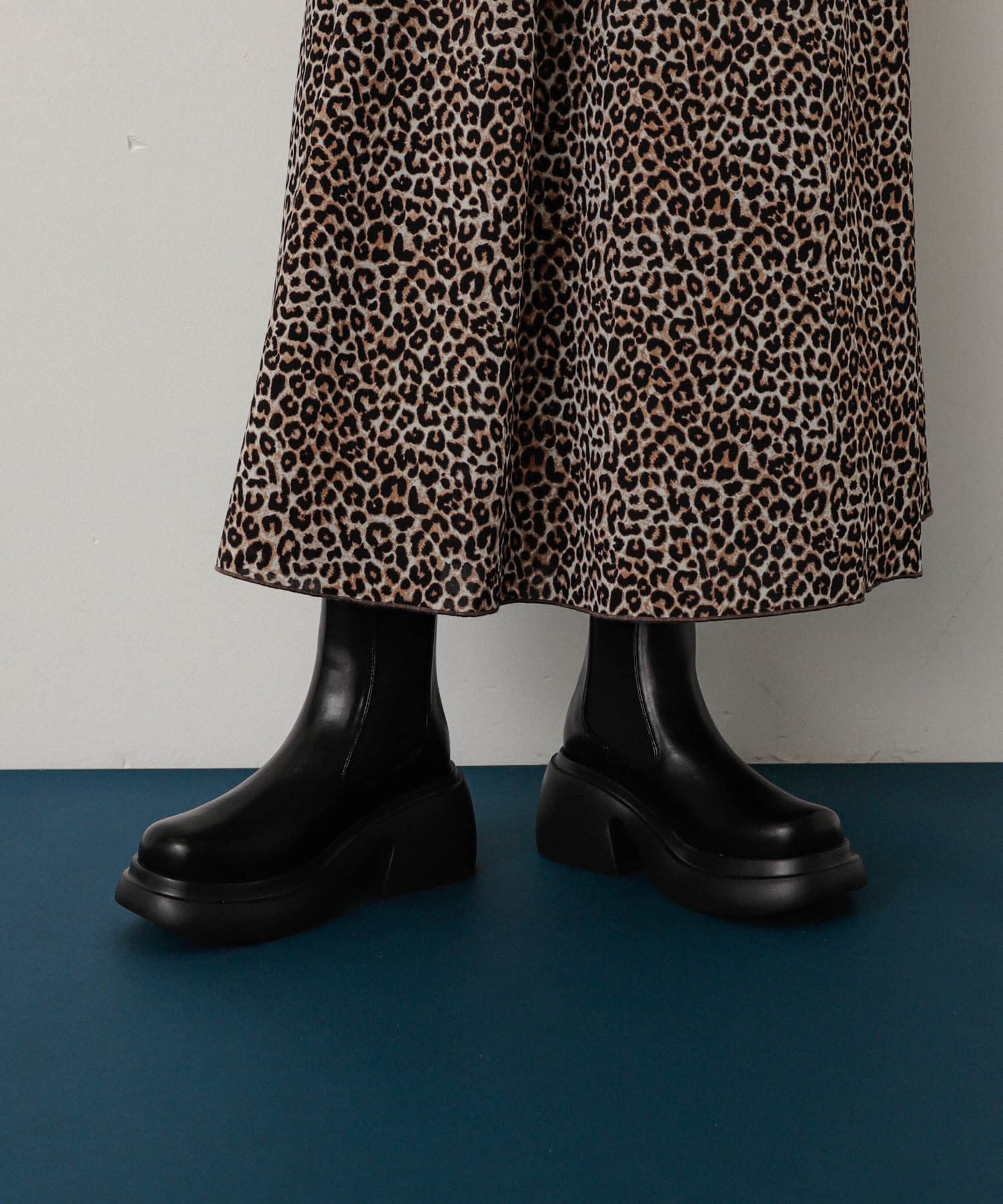 『消臭』サイドゴアボリュームソールブーツ BLACK S