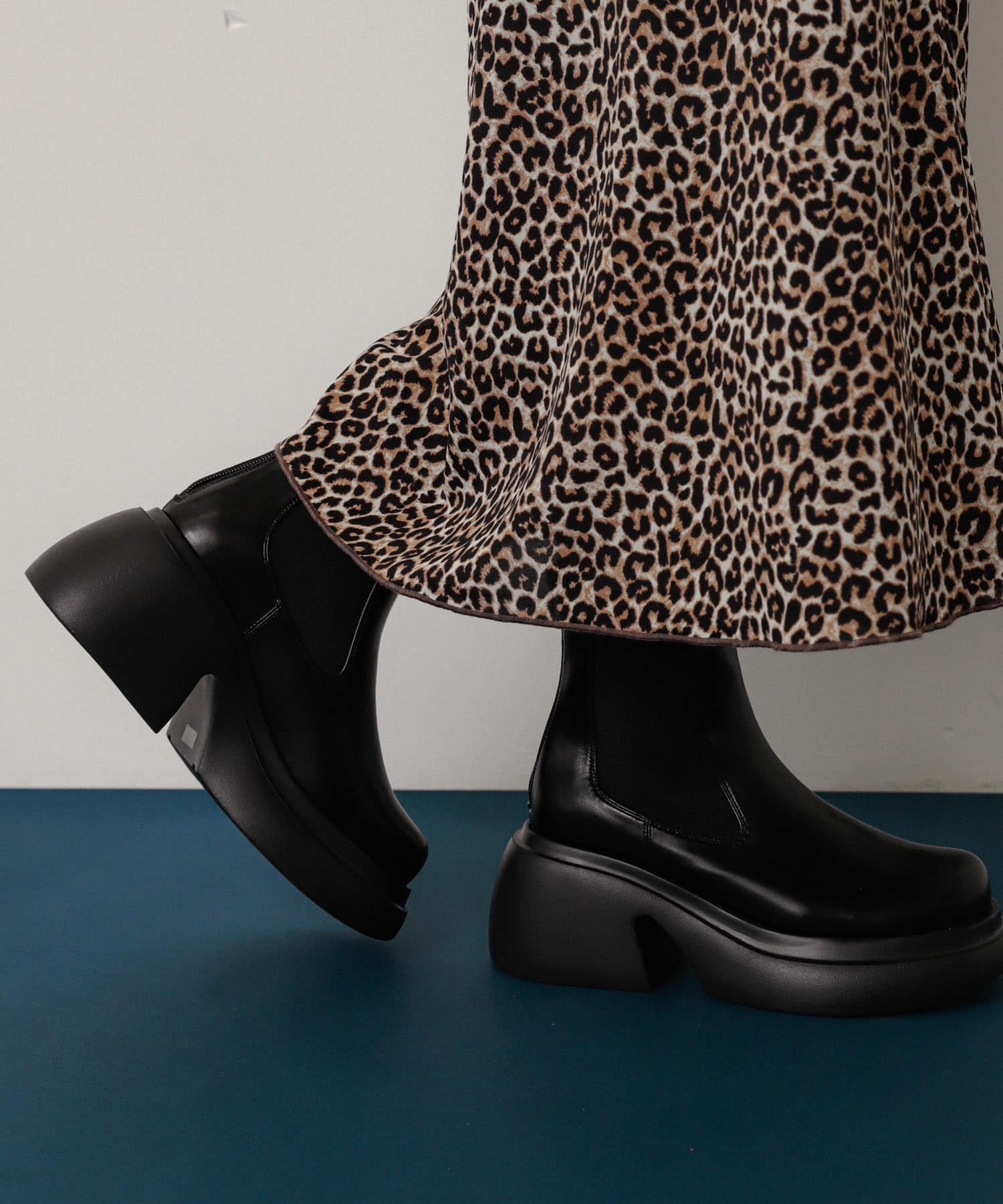 『消臭』サイドゴアボリュームソールブーツ BLACK M