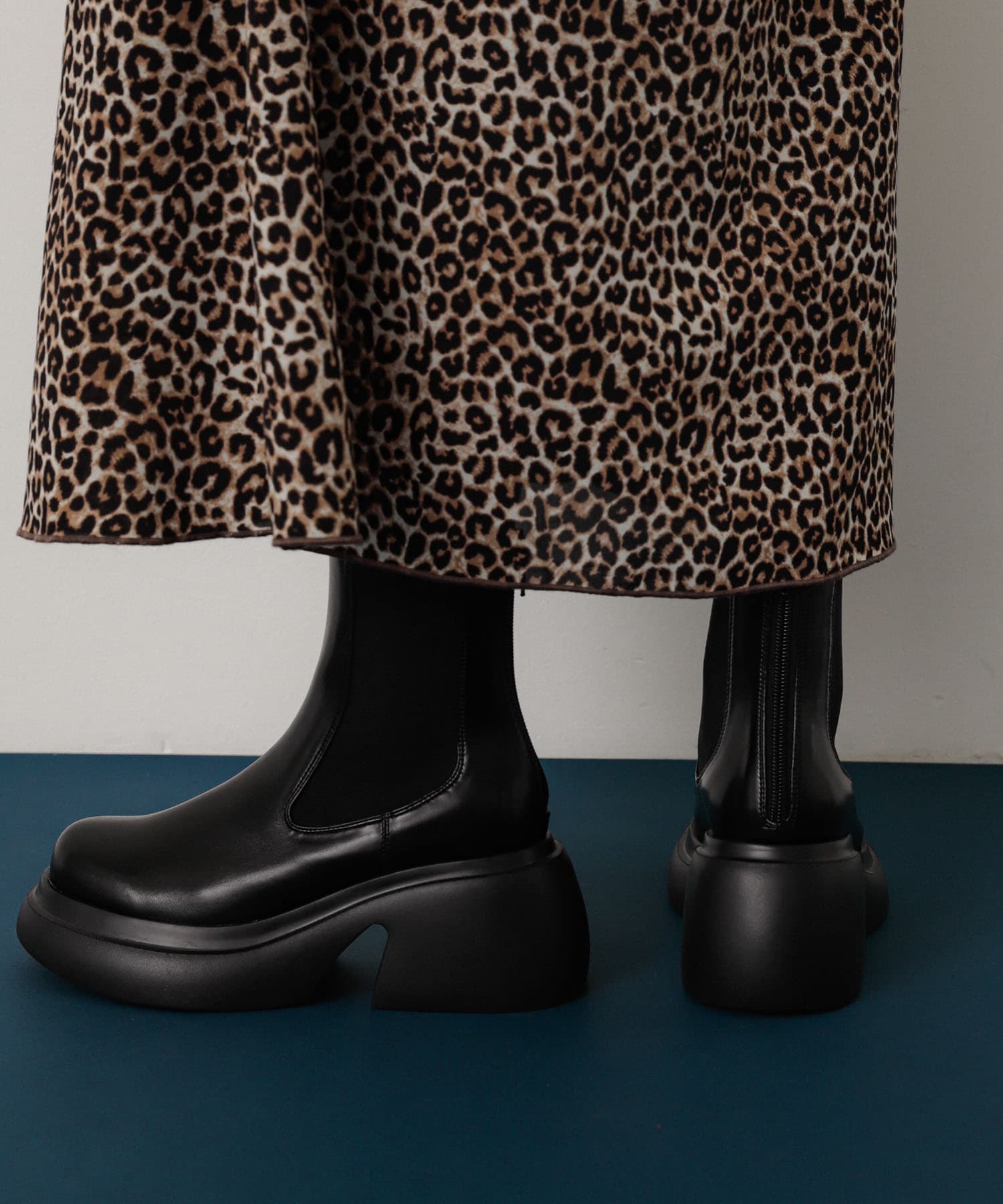 『消臭』サイドゴアボリュームソールブーツ BLACK M