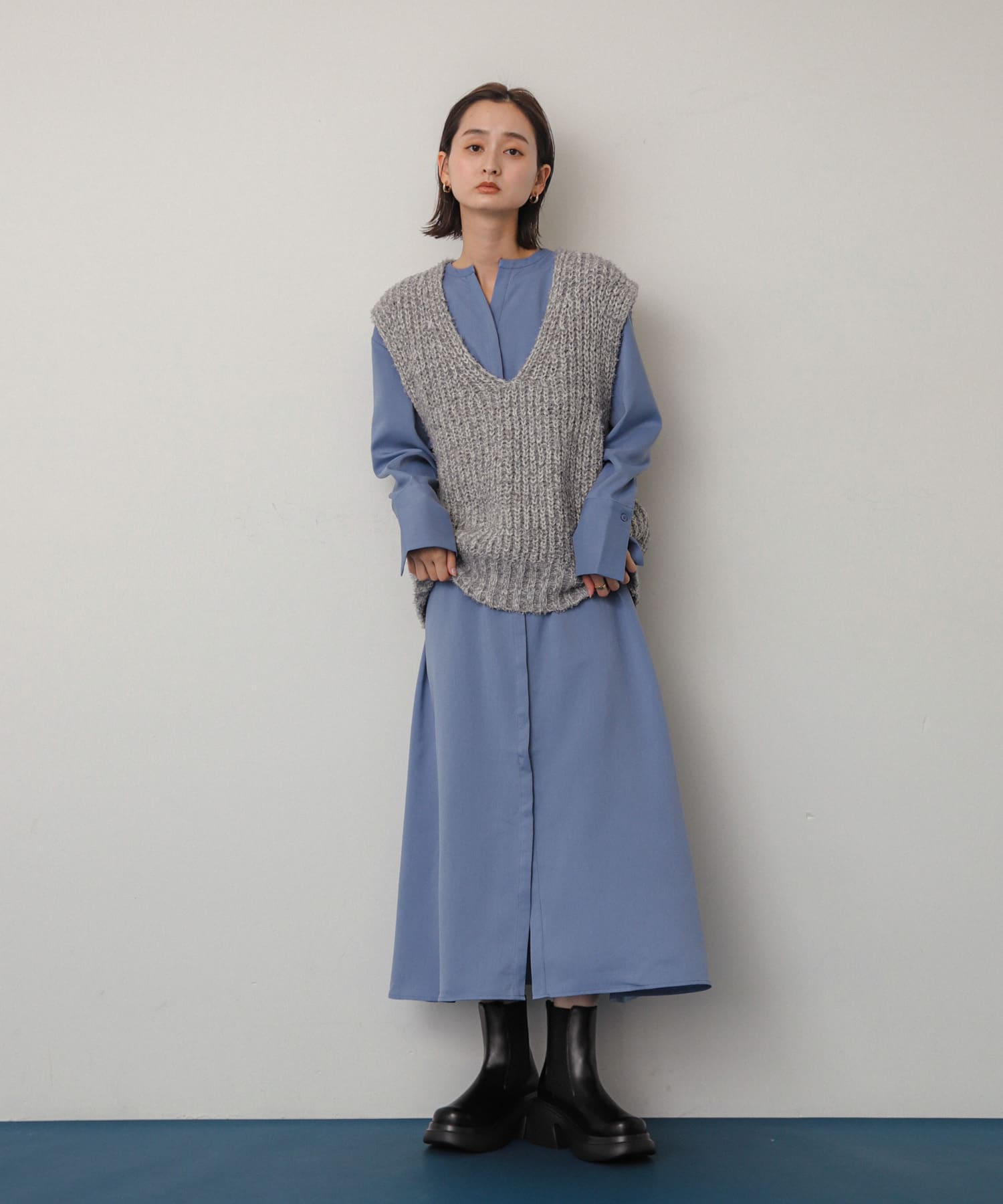 『消臭』サイドゴアボリュームソールブーツ BLACK M