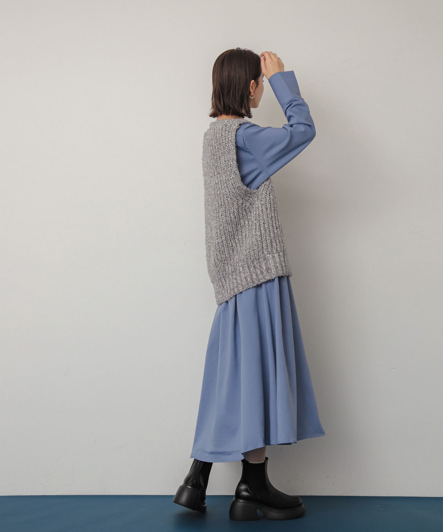 『消臭』サイドゴアボリュームソールブーツ BLACK M