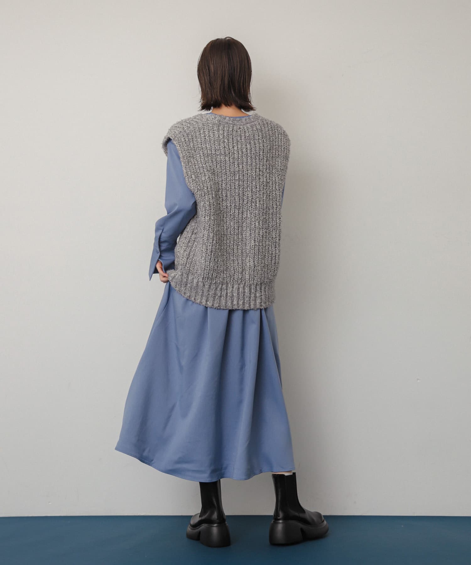 『消臭』サイドゴアボリュームソールブーツ BLACK M