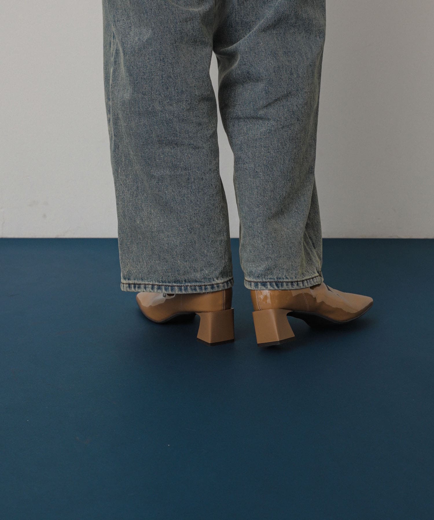 『抗菌』『消臭』スクエアトゥエナメルブーツ CAMEL S