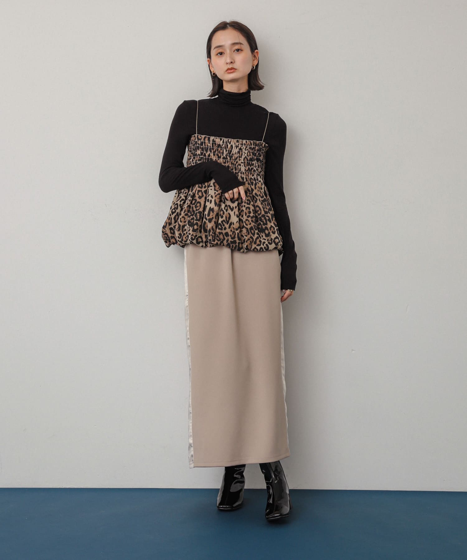 『抗菌』『消臭』スクエアトゥエナメルブーツ BLACK M