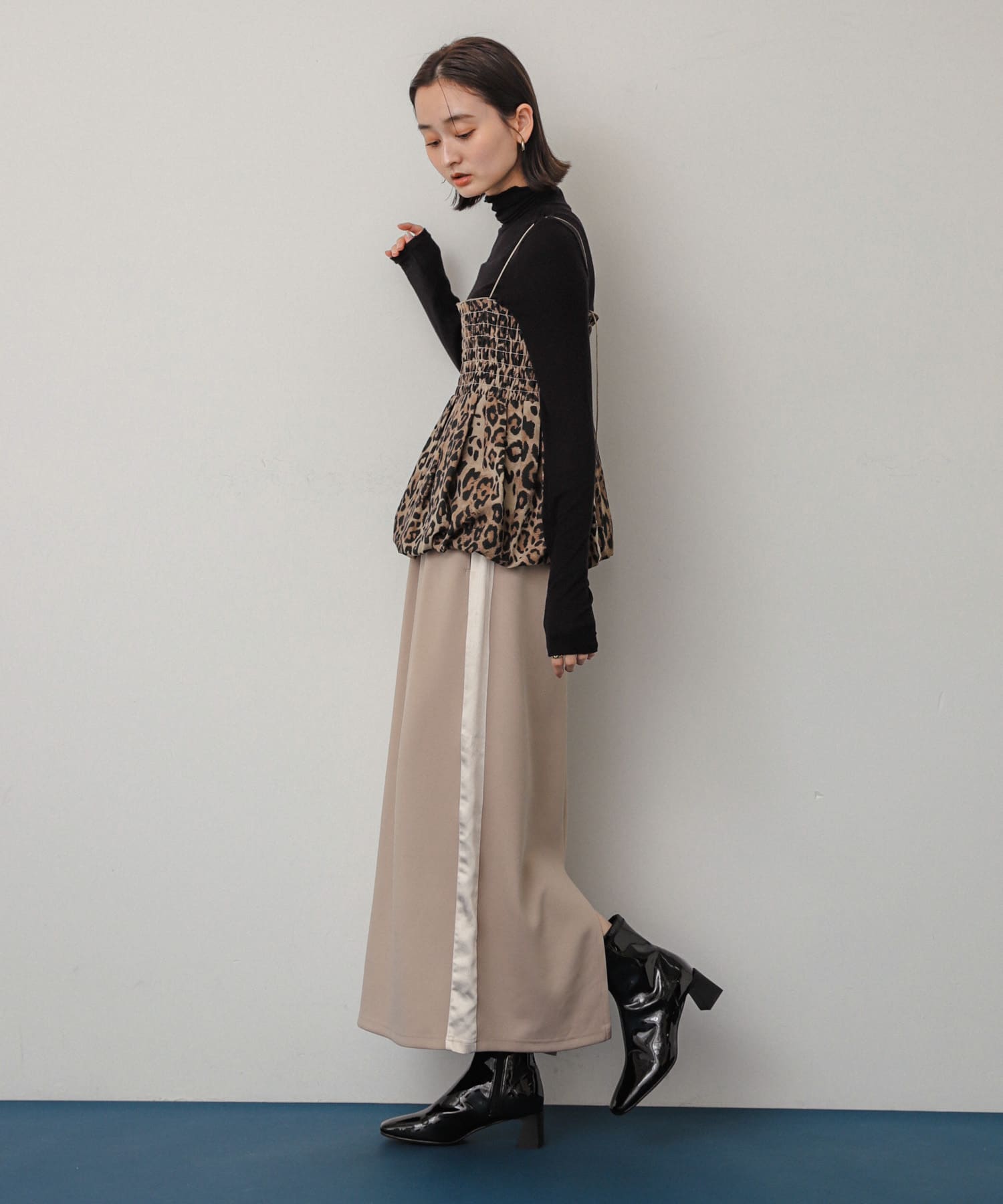 『抗菌』『消臭』スクエアトゥエナメルブーツ BLACK M