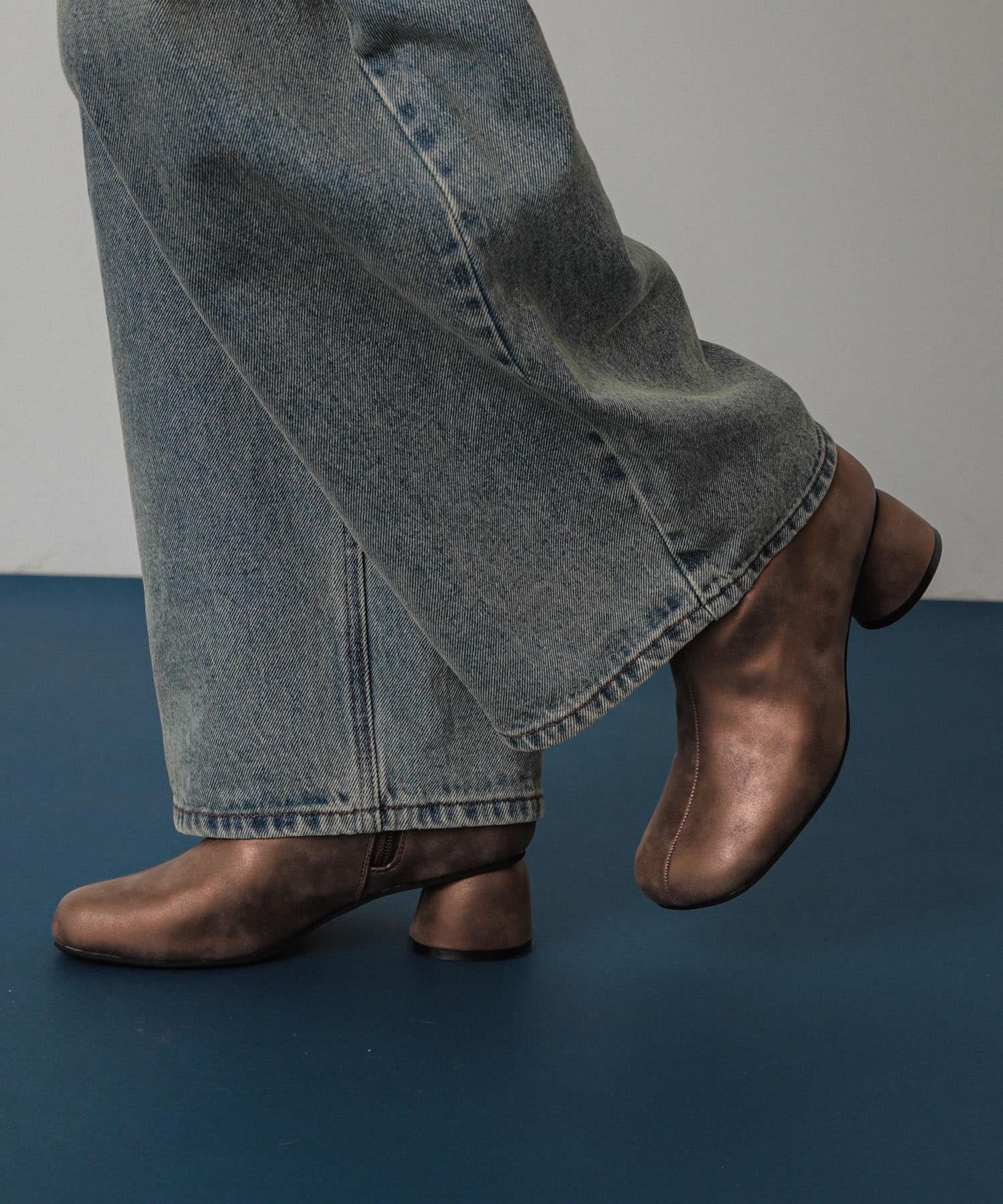 ヴィンテージライクメタリックブーツ BROWN S