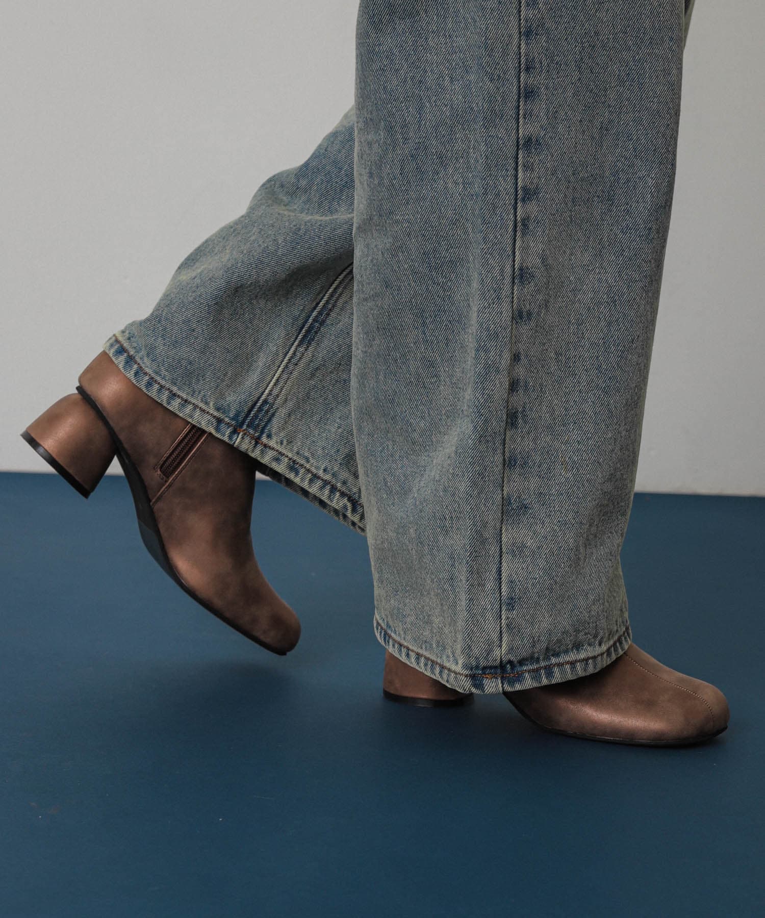 ヴィンテージライクメタリックブーツ BROWN S