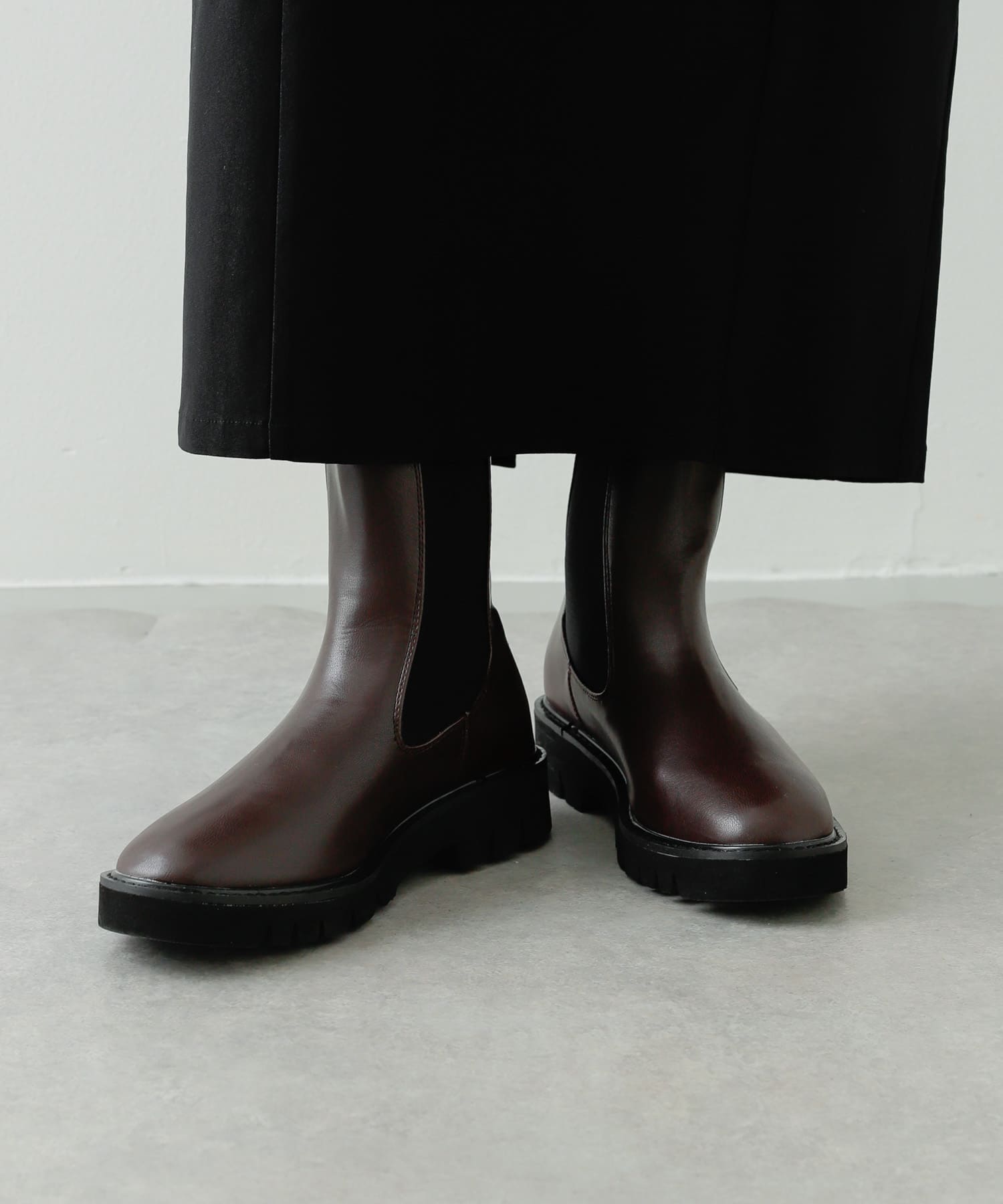 トラックソールサイドゴアブーツ D.BROWN S