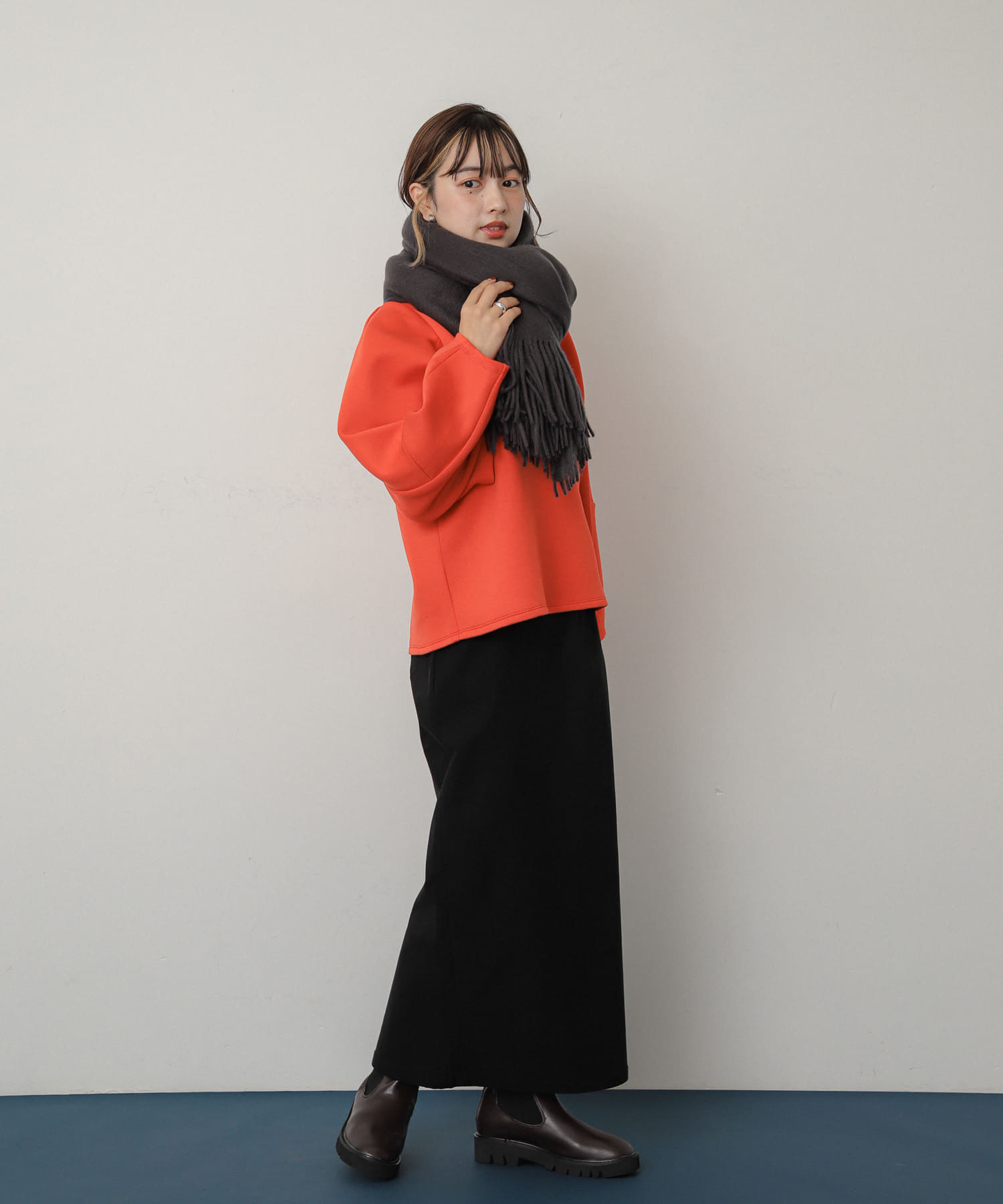 トラックソールサイドゴアブーツ D.BROWN M