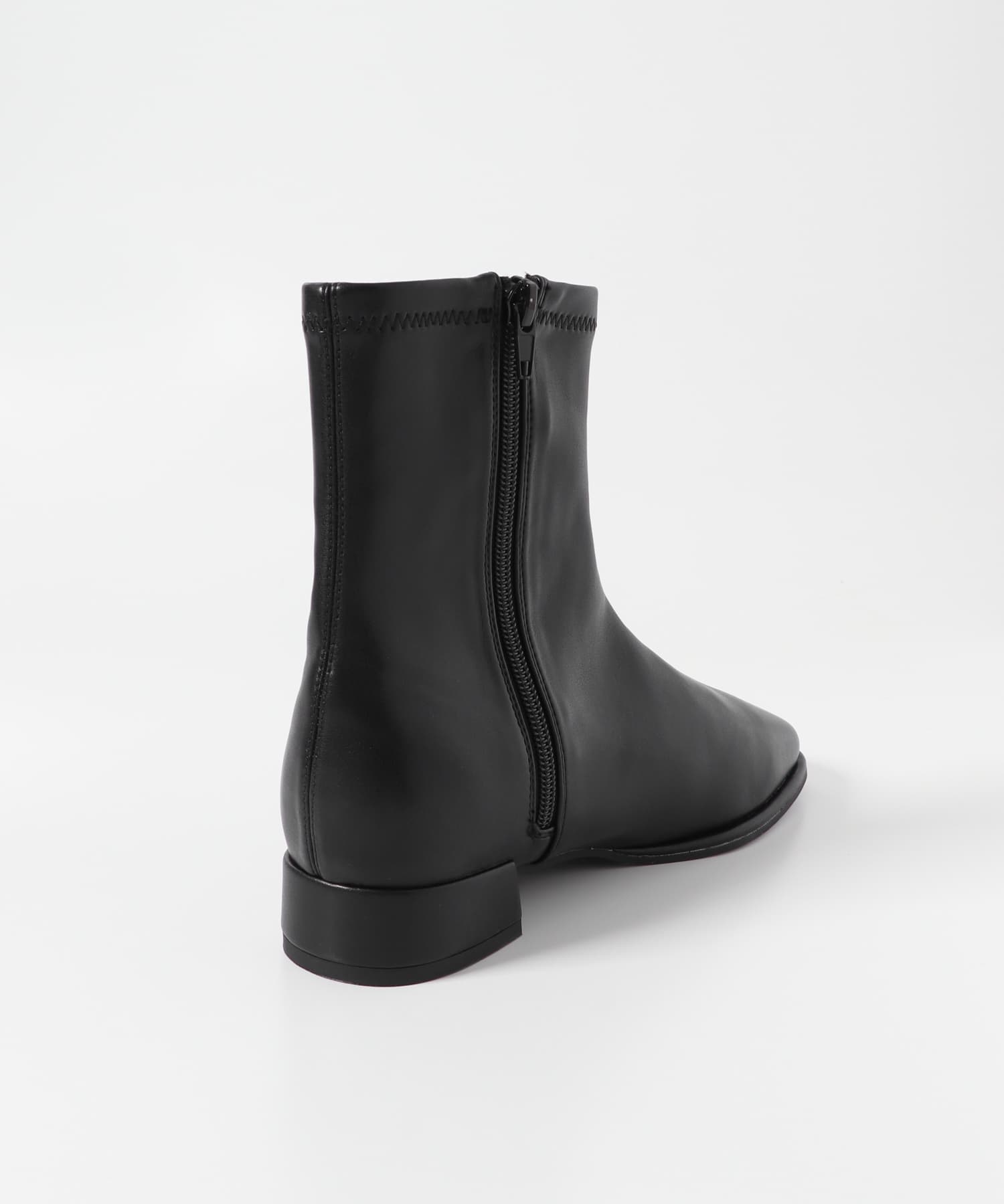 スクエアトゥセンターシームストレッチローブーツ BLACK S