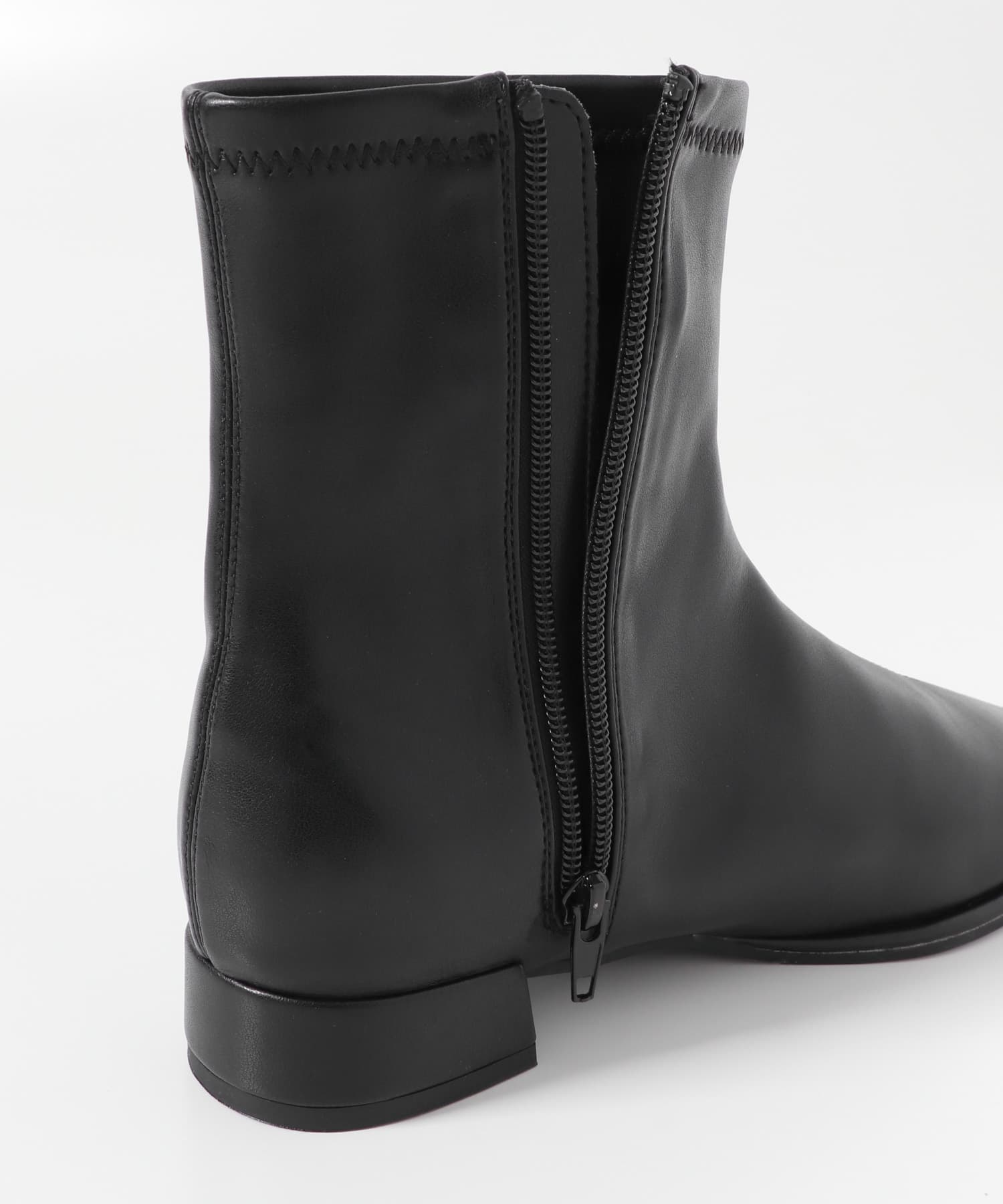 スクエアトゥセンターシームストレッチローブーツ BLACK S
