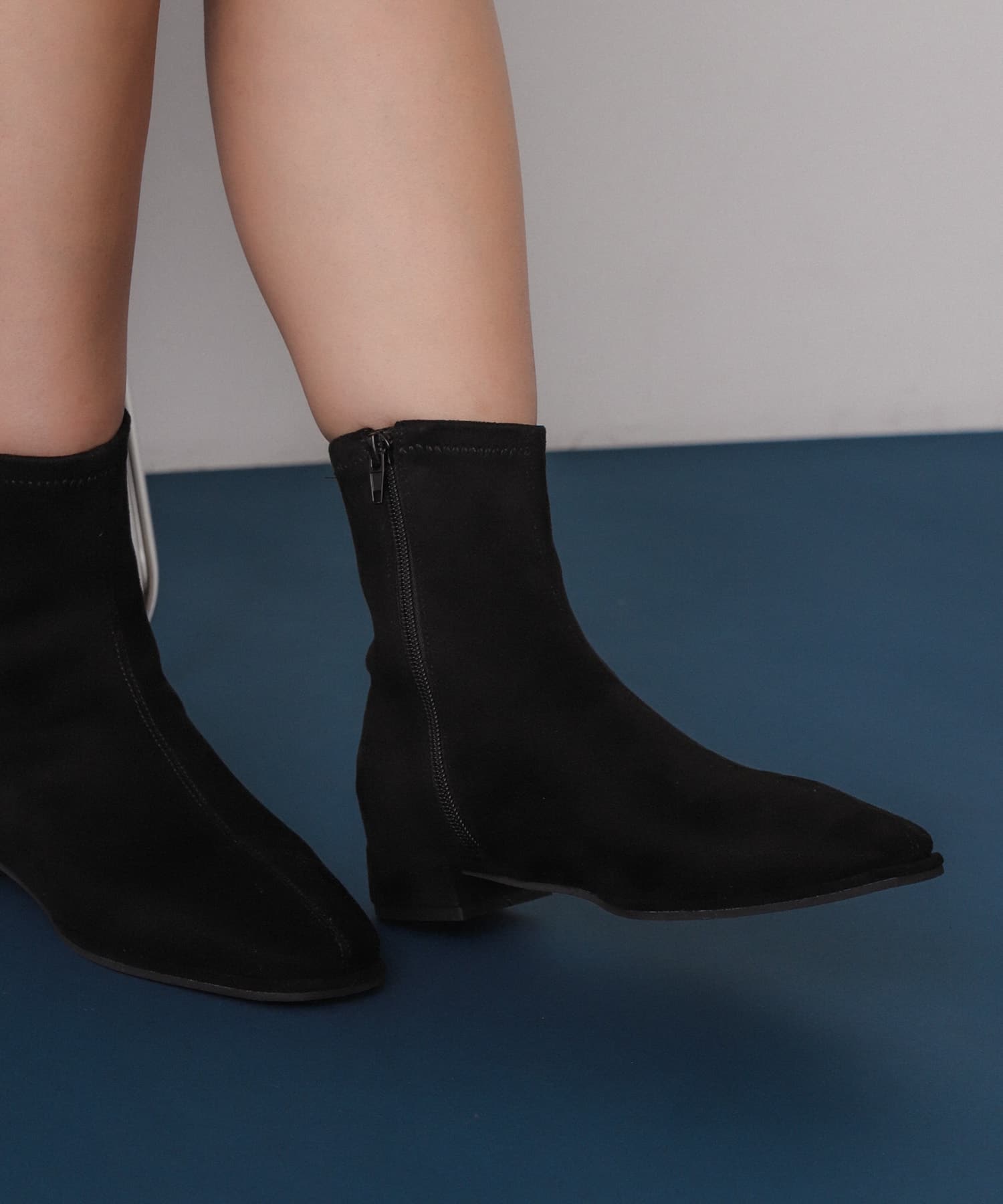 スクエアトゥセンターシームストレッチローブーツ SUEDE S