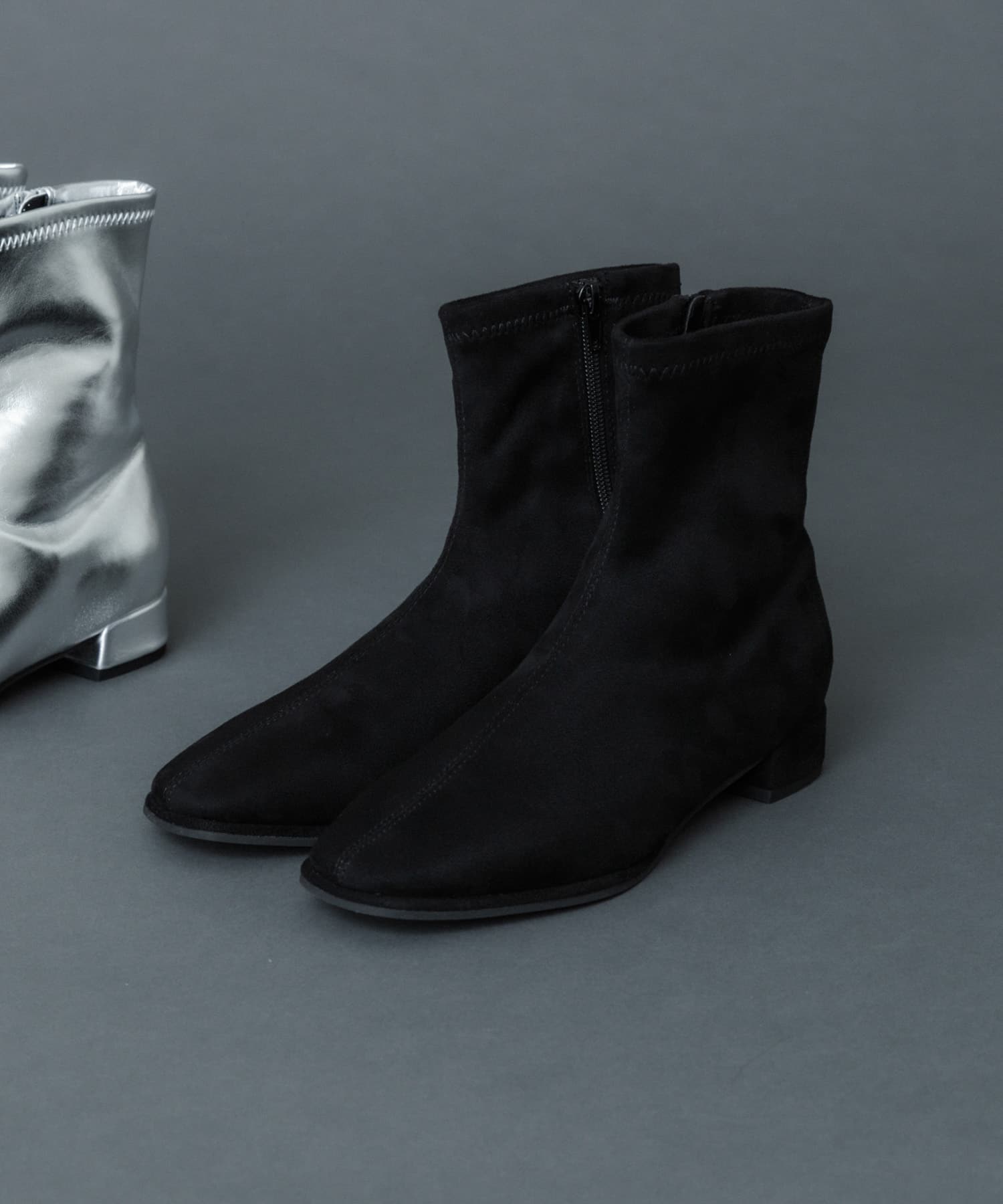スクエアトゥセンターシームストレッチローブーツ SUEDE S