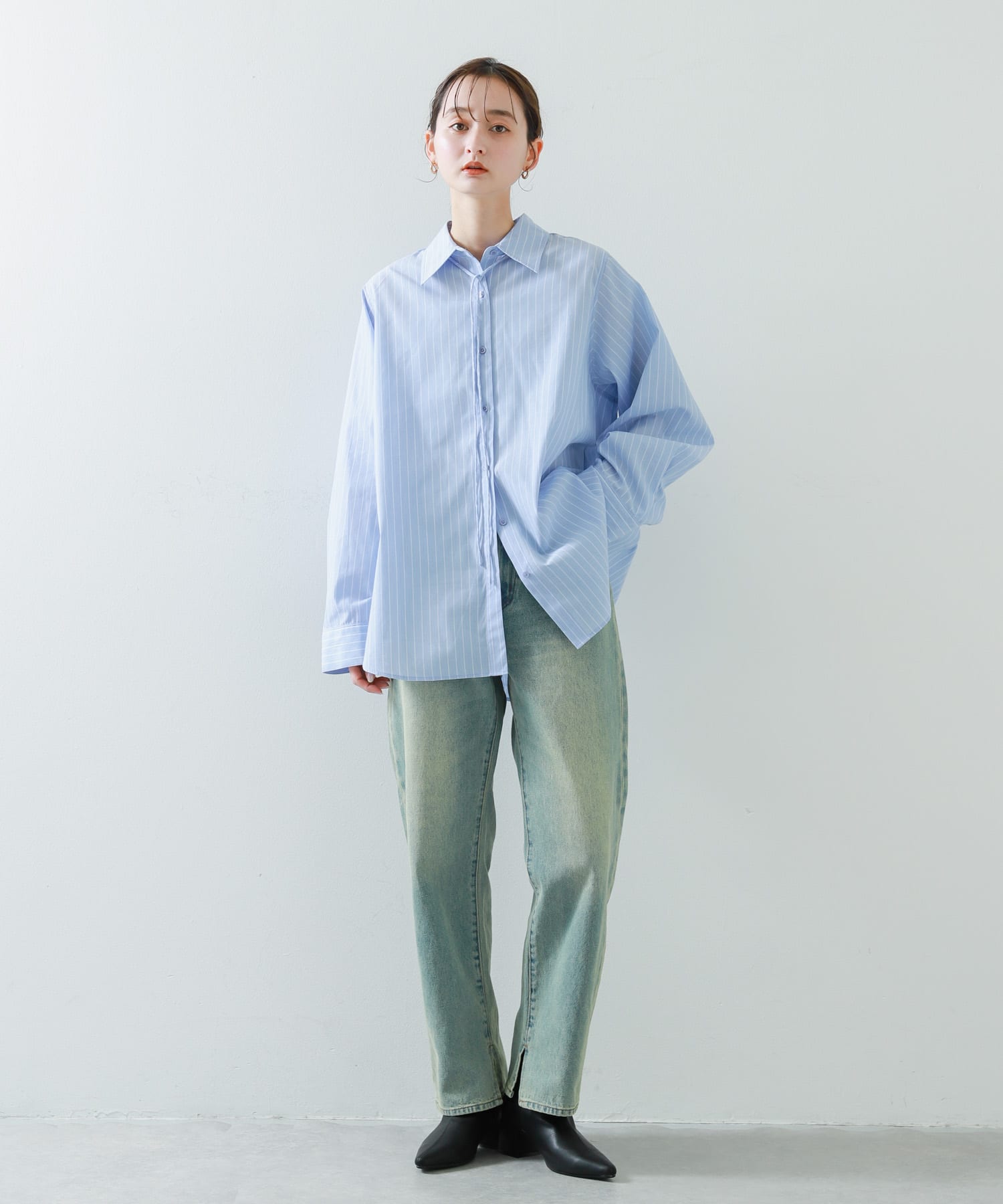 センターシームポインテッドブーツ BLACK S