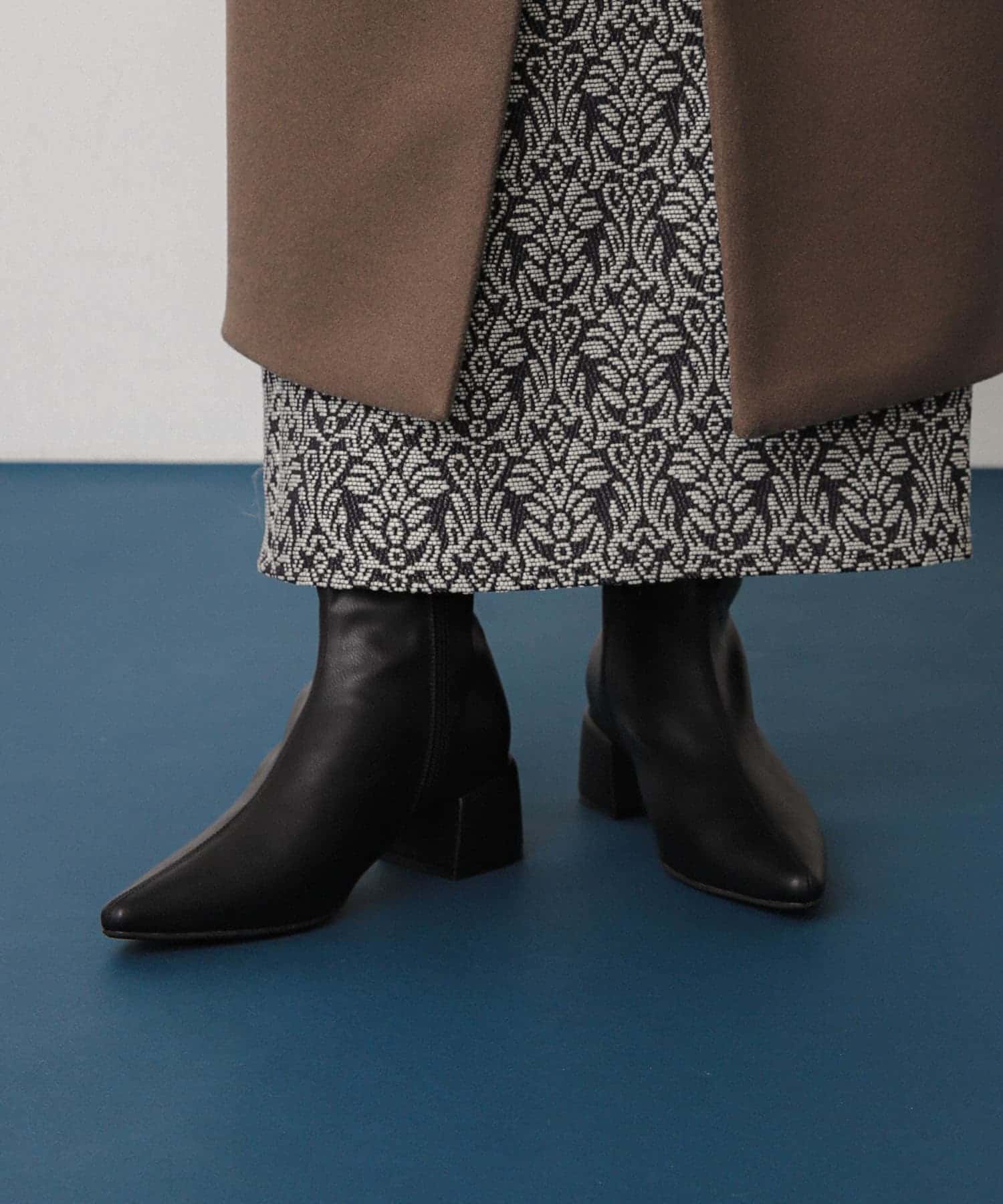 センターシームポインテッドブーツ BLACK S