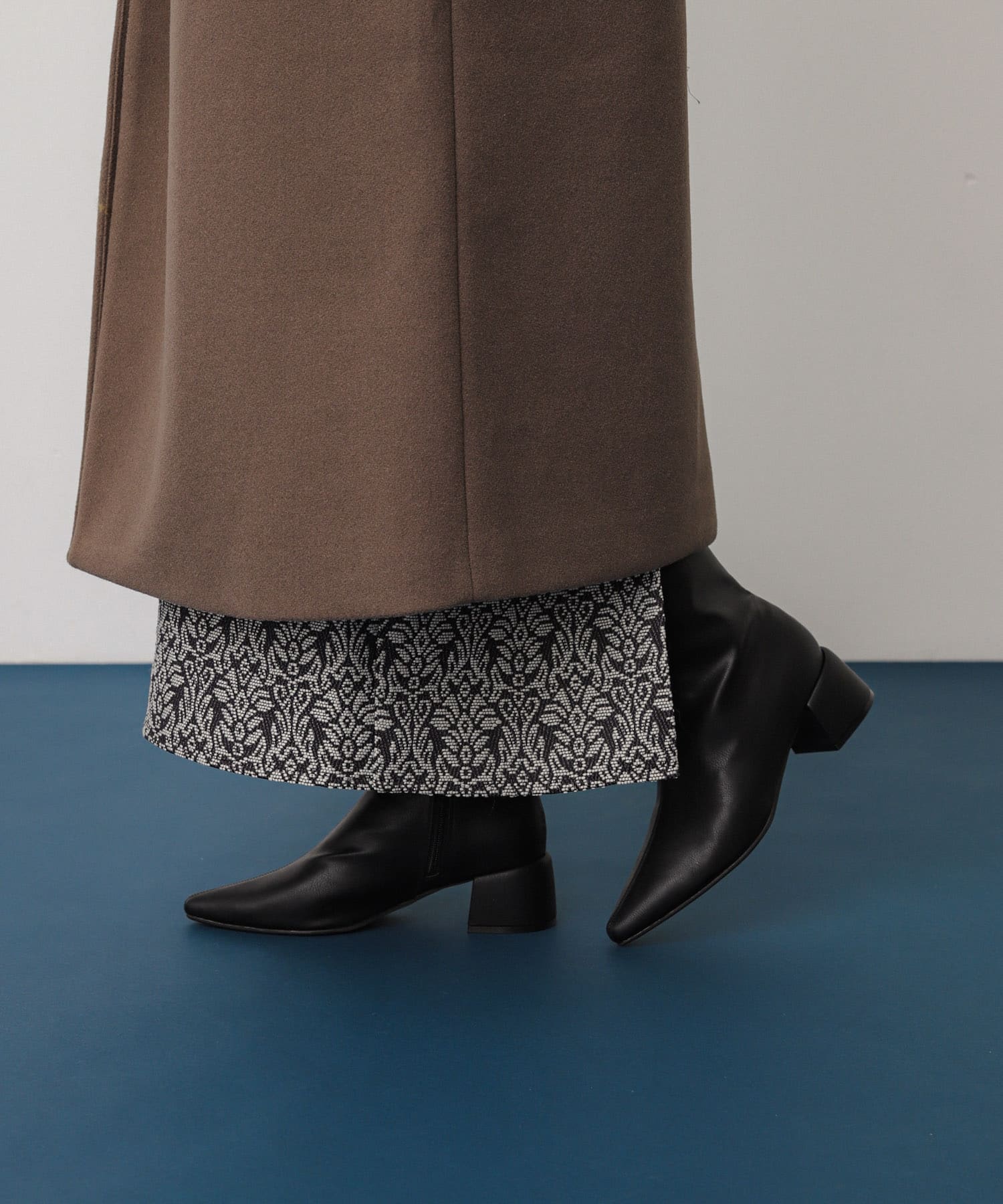 センターシームポインテッドブーツ BLACK S