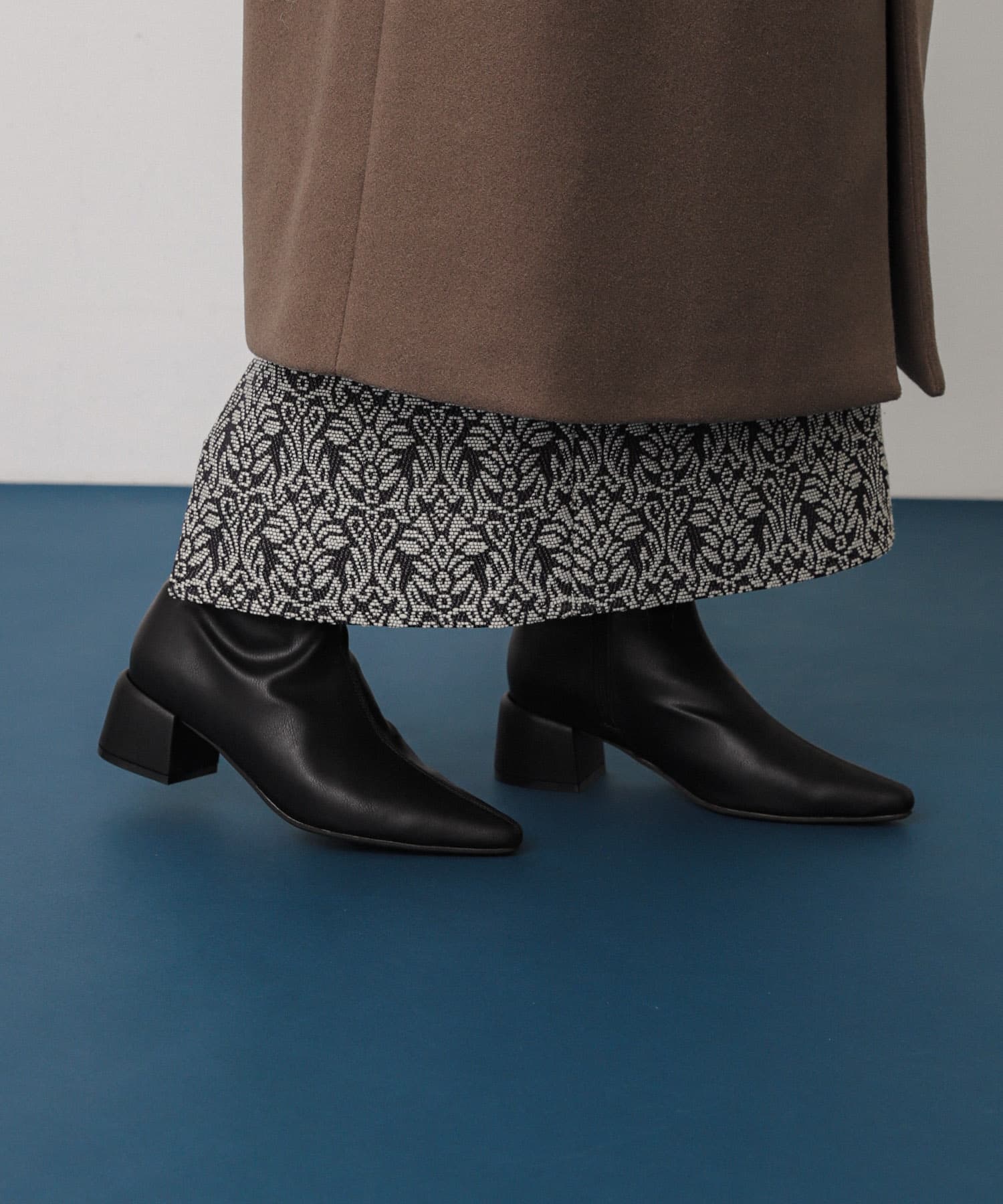 センターシームポインテッドブーツ BLACK S