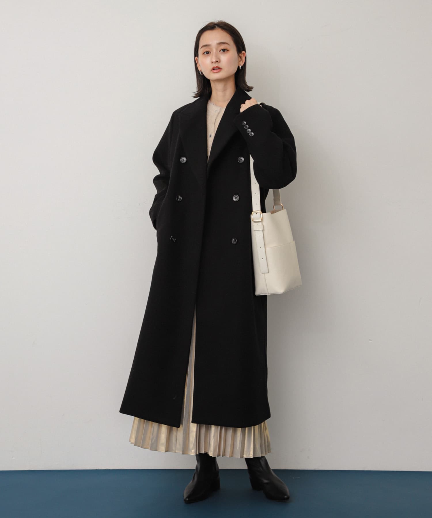 センターシームポインテッドブーツ BLACK M