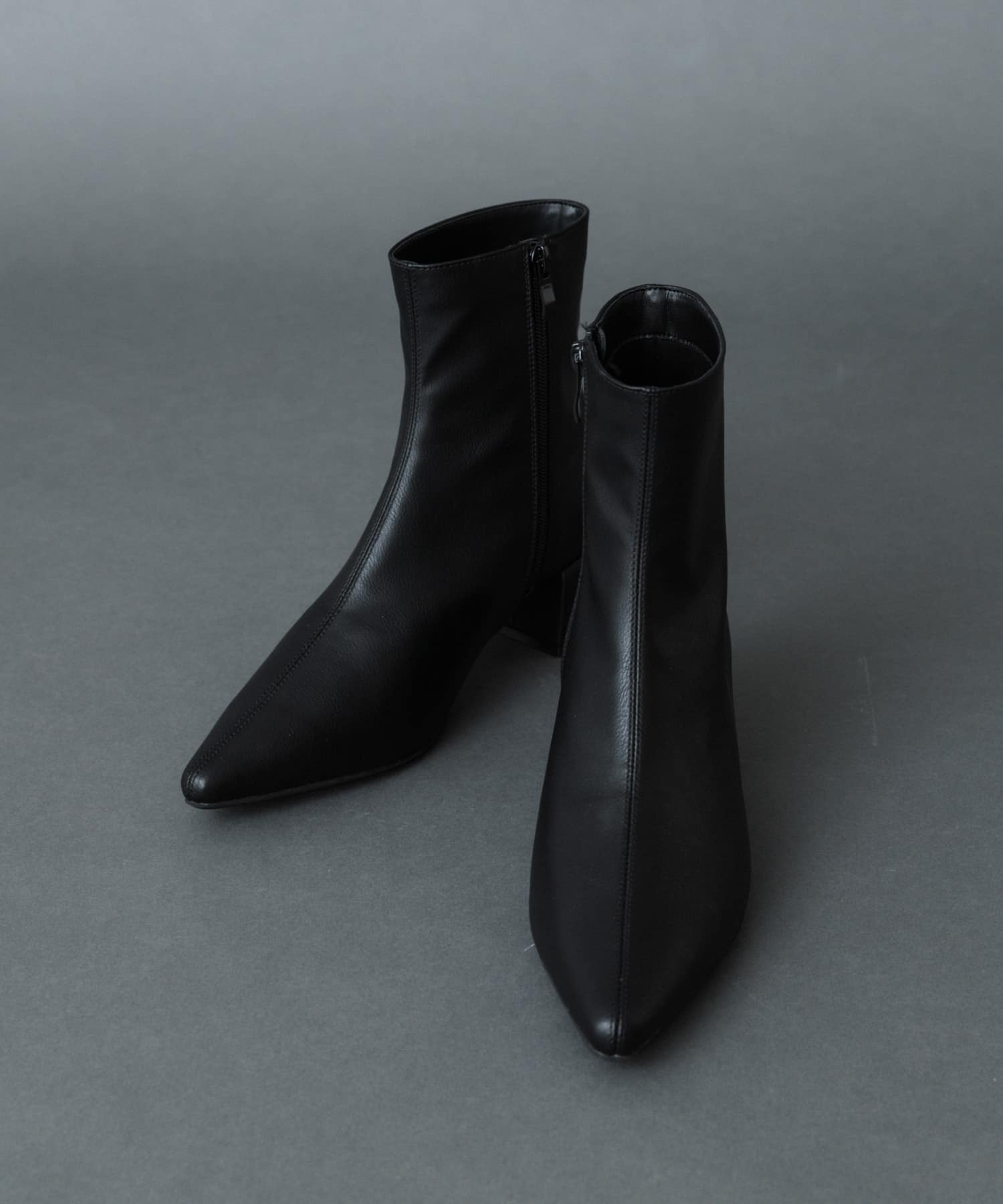 センターシームポインテッドブーツ BLACK M