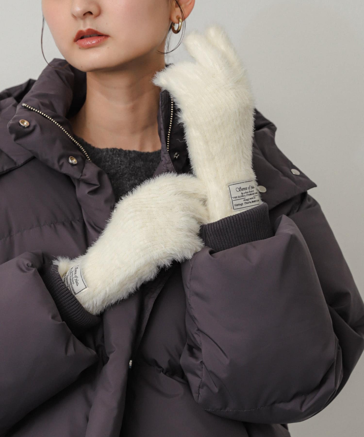 シャギーニットグローブ(one BLUE): ファッション雑貨｜URBAN