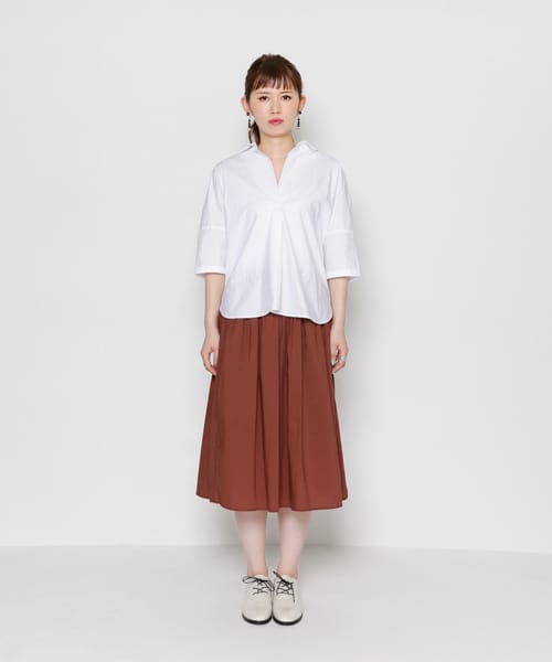 プリーツギャザースカート OFF WHITE FREE