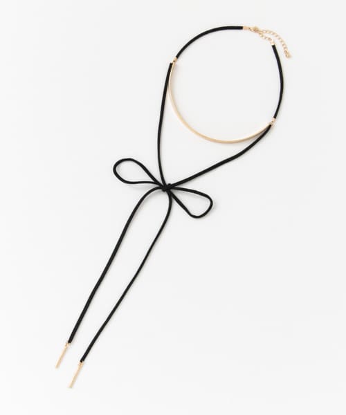 メタルUバー×スエードリボンチョーカー∴