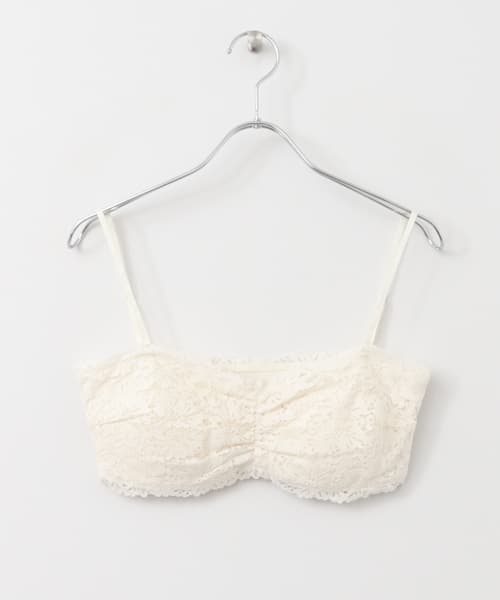 レースチューブトップス OFF WHITE FREE