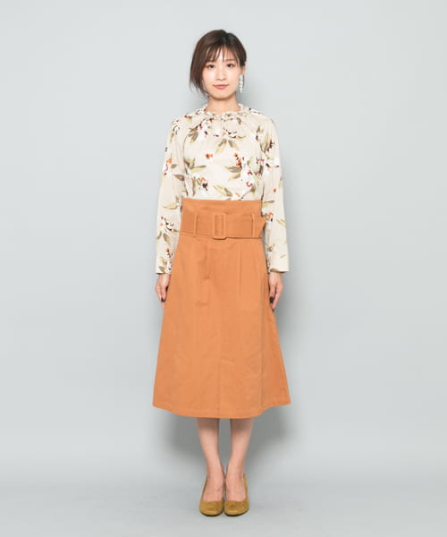 ペイントフラワーレトロブラウス BORDEAUX FREE