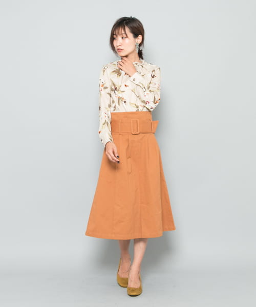 ペイントフラワーレトロブラウス BORDEAUX FREE
