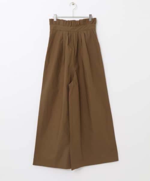 ハイウエストギャザーワイドパンツ BROWN 36