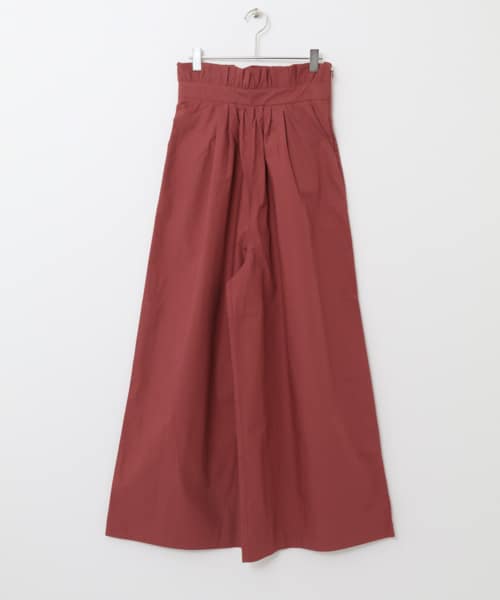 ハイウエストギャザーワイドパンツ RED 36