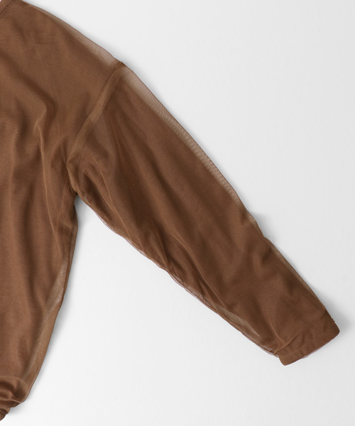 2wayチュールセーター BROWN FREE