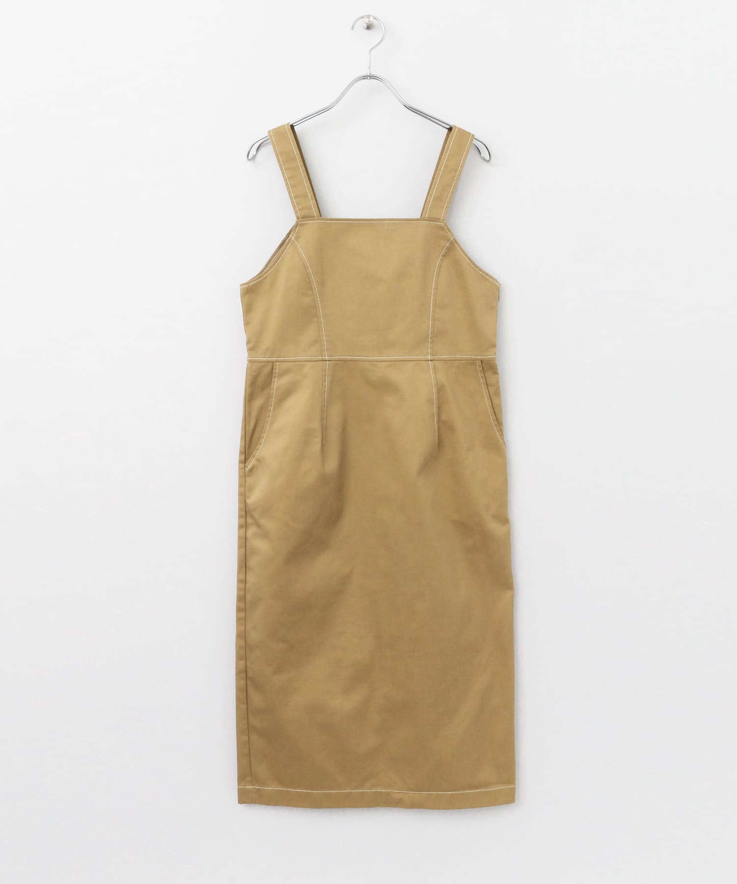 ステッチアウトジャンパースカート∴ BEIGE FREE