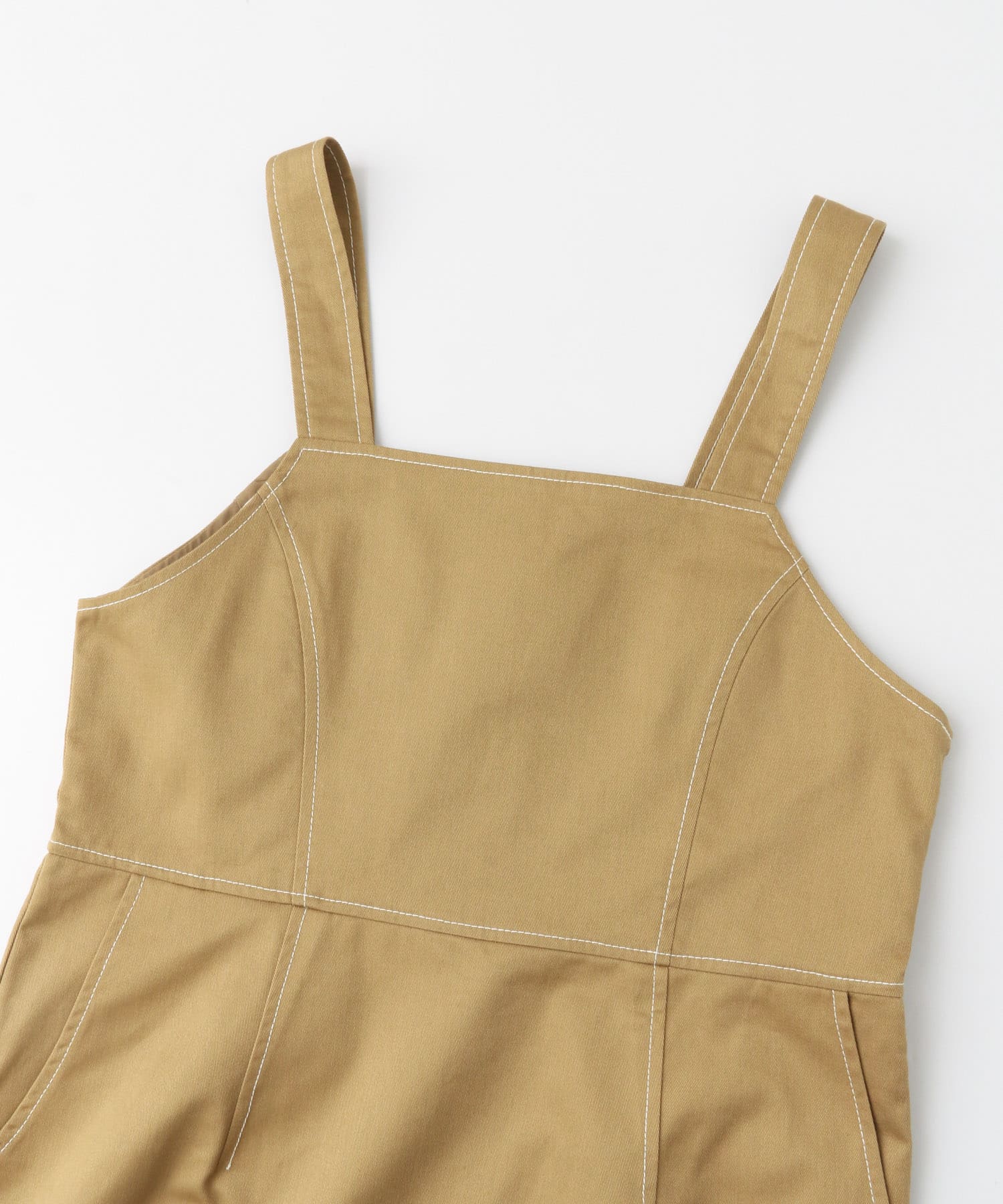 ステッチアウトジャンパースカート∴ BEIGE FREE