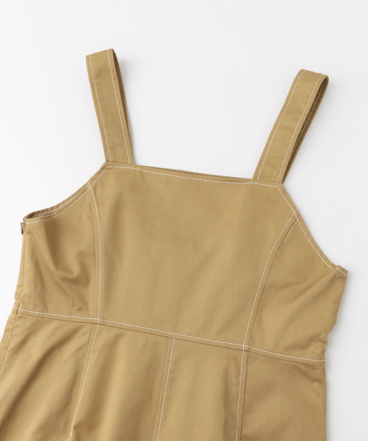 ステッチアウトジャンパースカート∴ BEIGE FREE