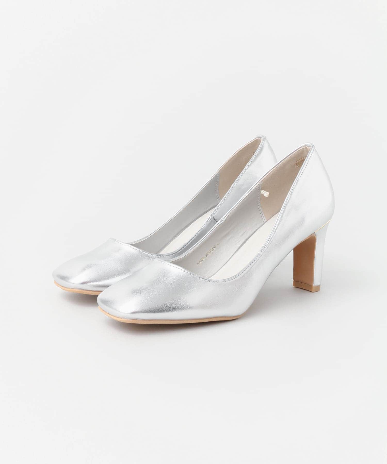 スクエアトゥヒールパンプス SILVER S