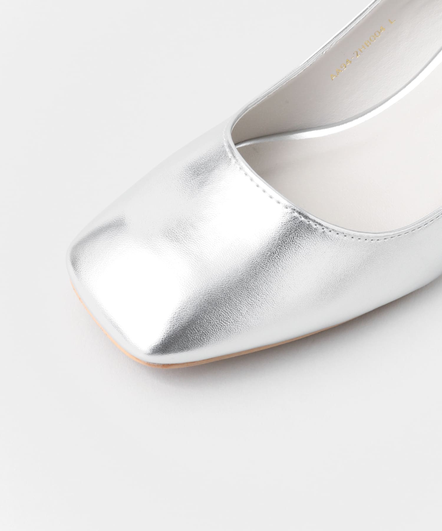スクエアトゥヒールパンプス SILVER S