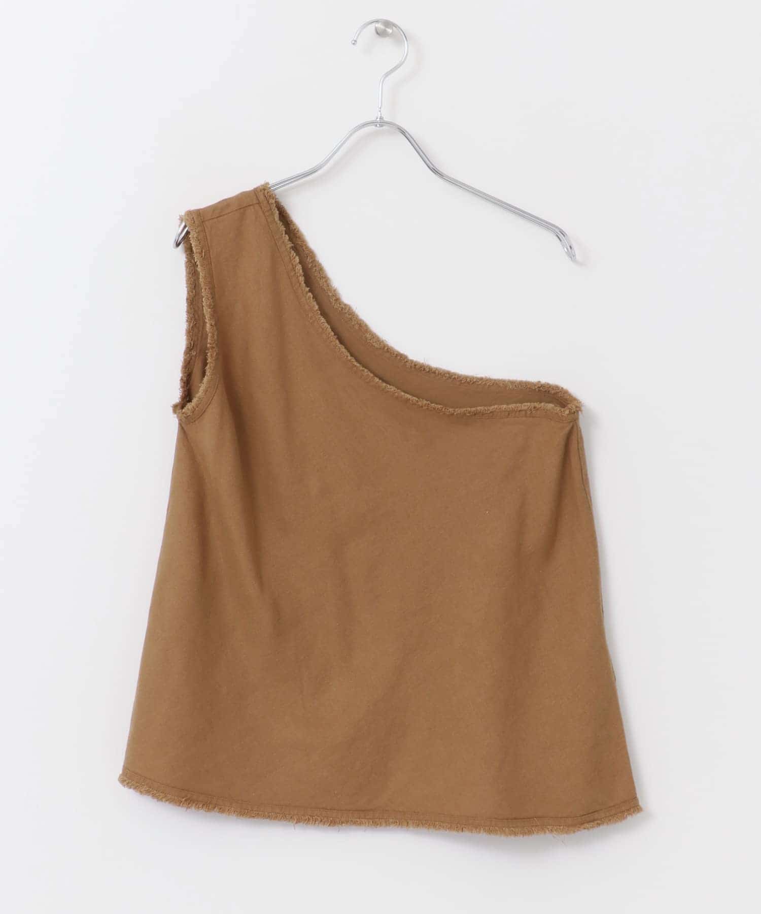 リネンワンショルダートップス BROWN FREE
