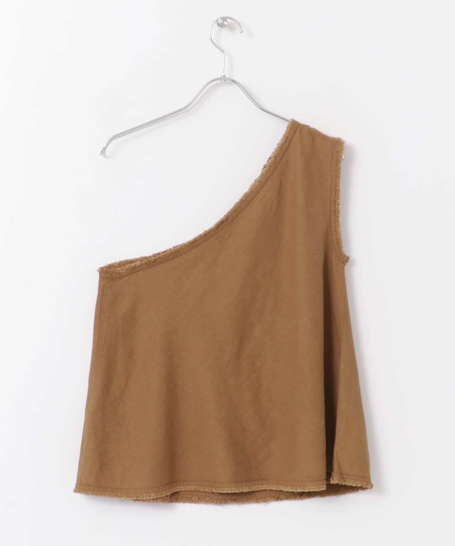 リネンワンショルダートップス BROWN FREE