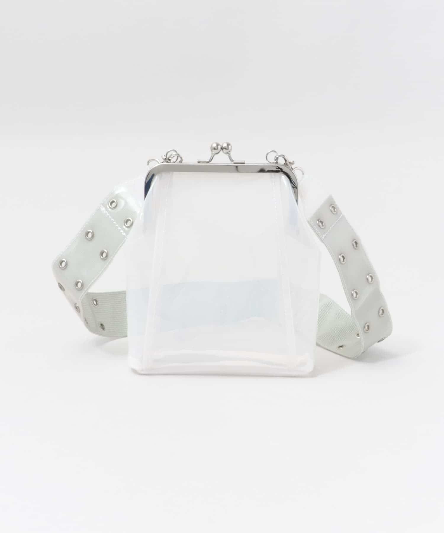 ハトメショルダーガマグチバッグ∴ WHITE FREE
