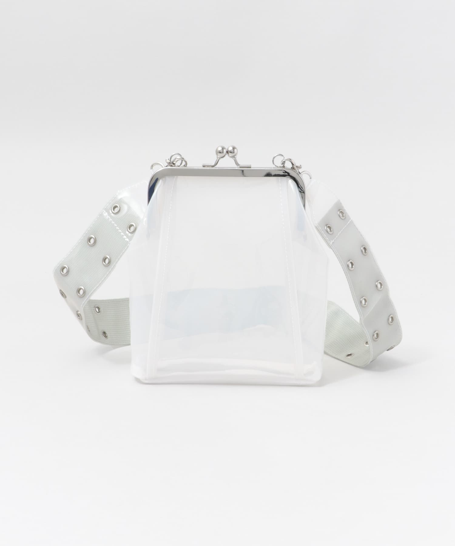 ハトメショルダーガマグチバッグ∴ WHITE FREE